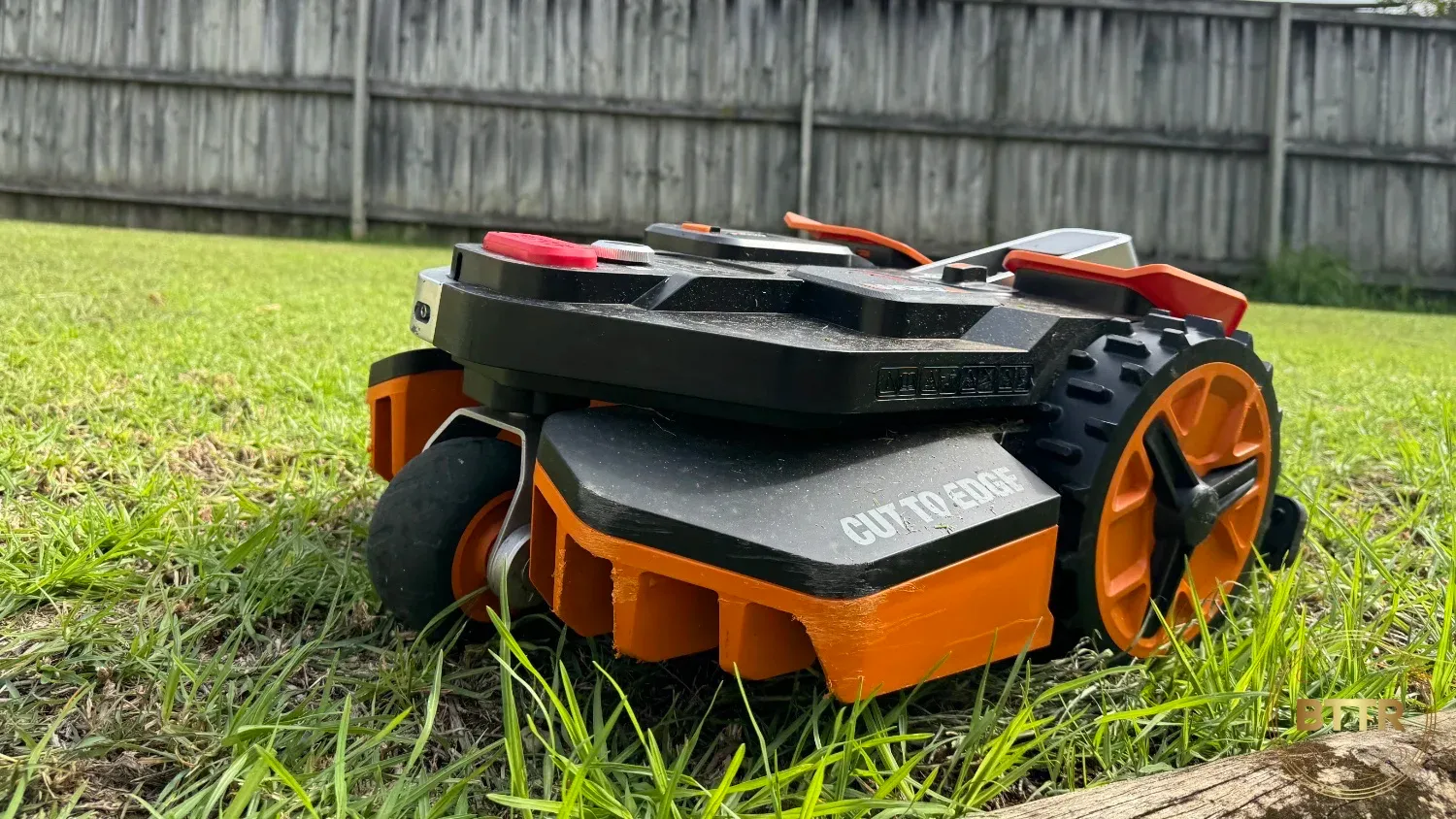 Front side angle view of the Worx Landroid Vision