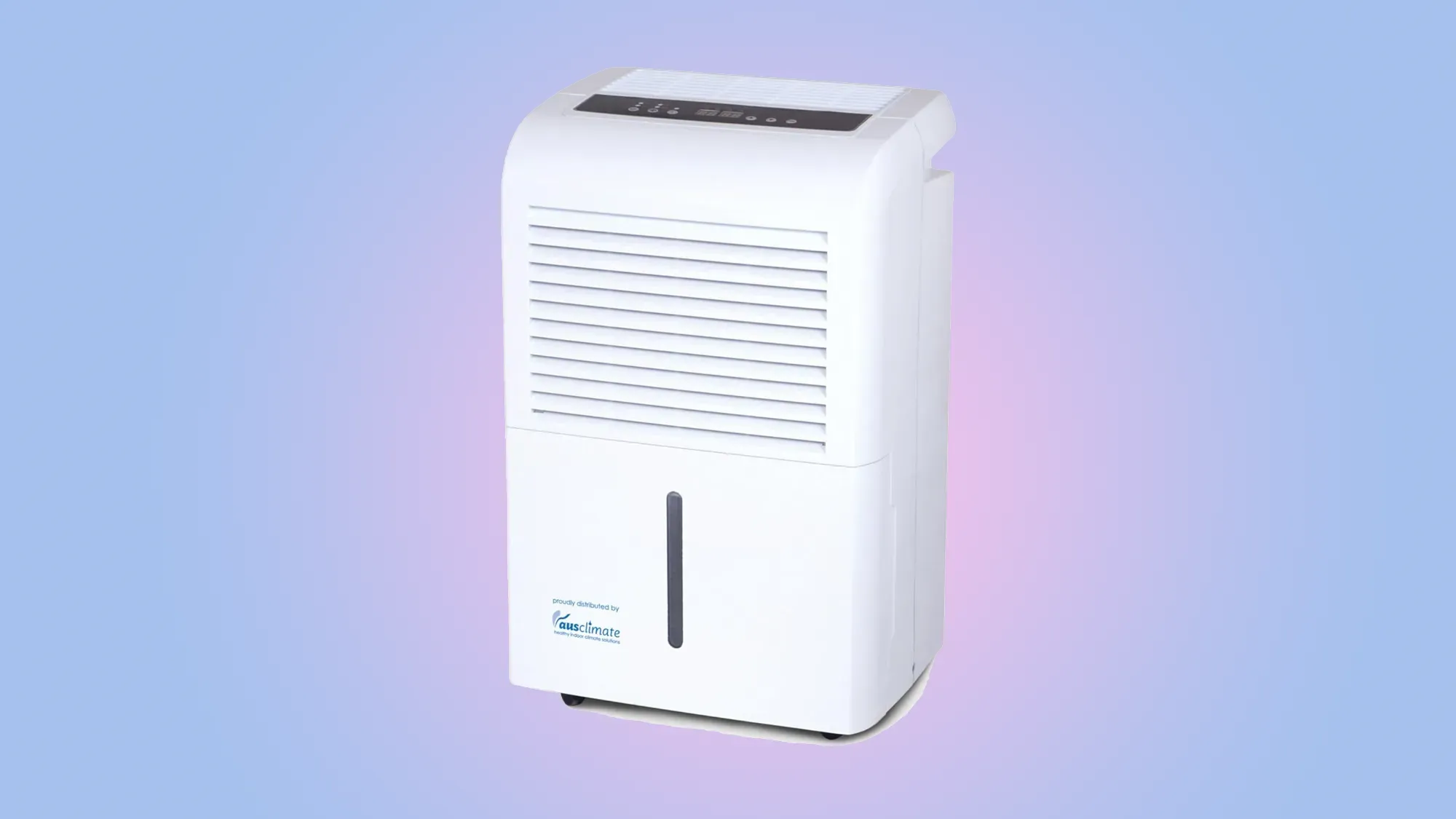 Ausclimate NWT All Season Supreme 50L Dehumidifier on a gradient background
