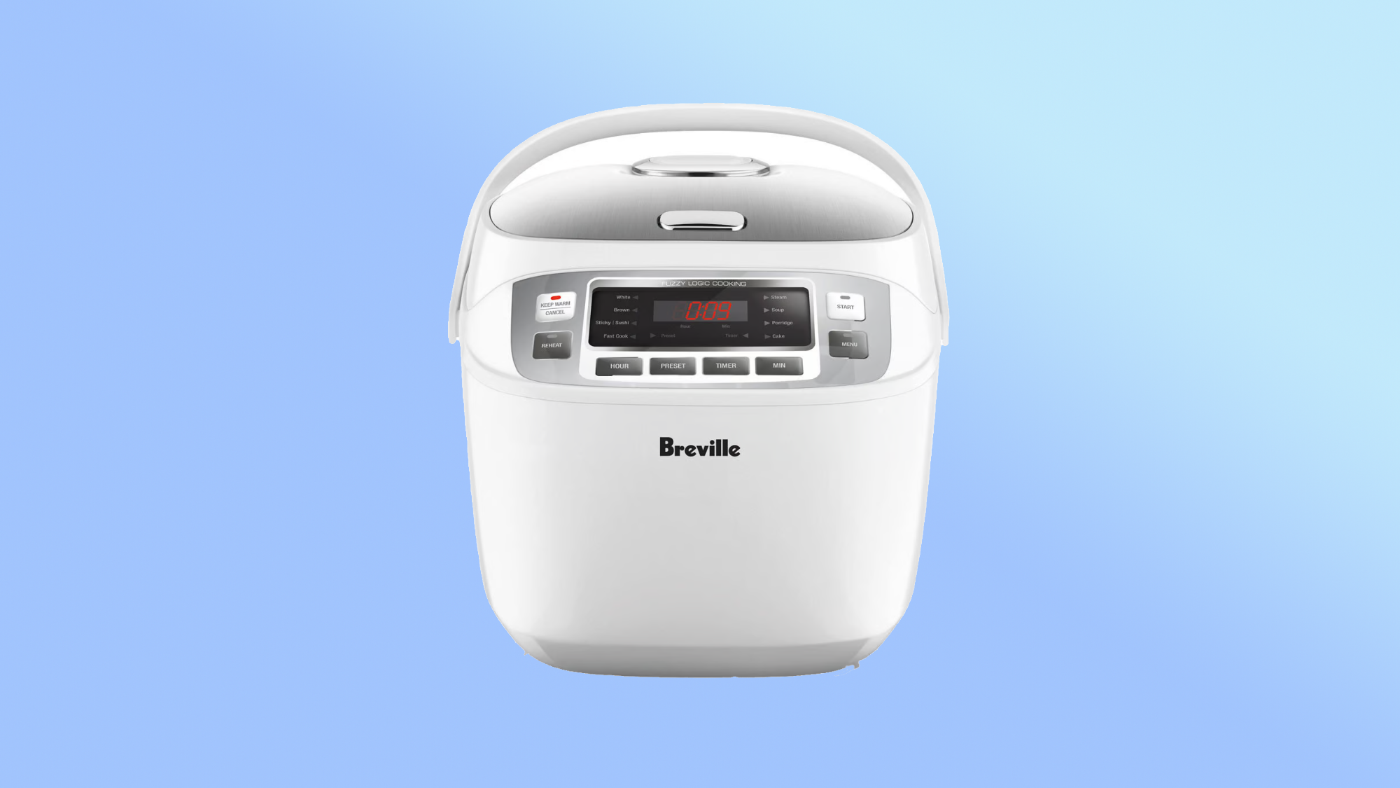 The Breville Smart Rice box on a gradient background