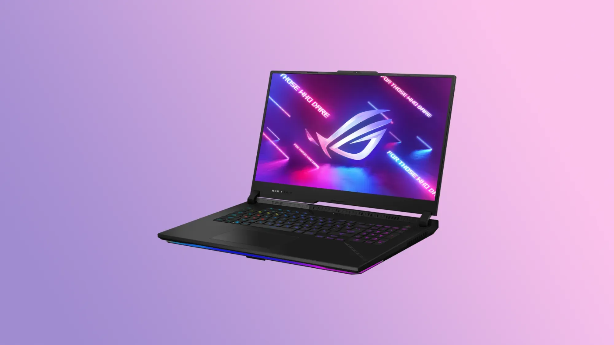 Asus ROG Strix Scar 17 (2023) on a gradient background