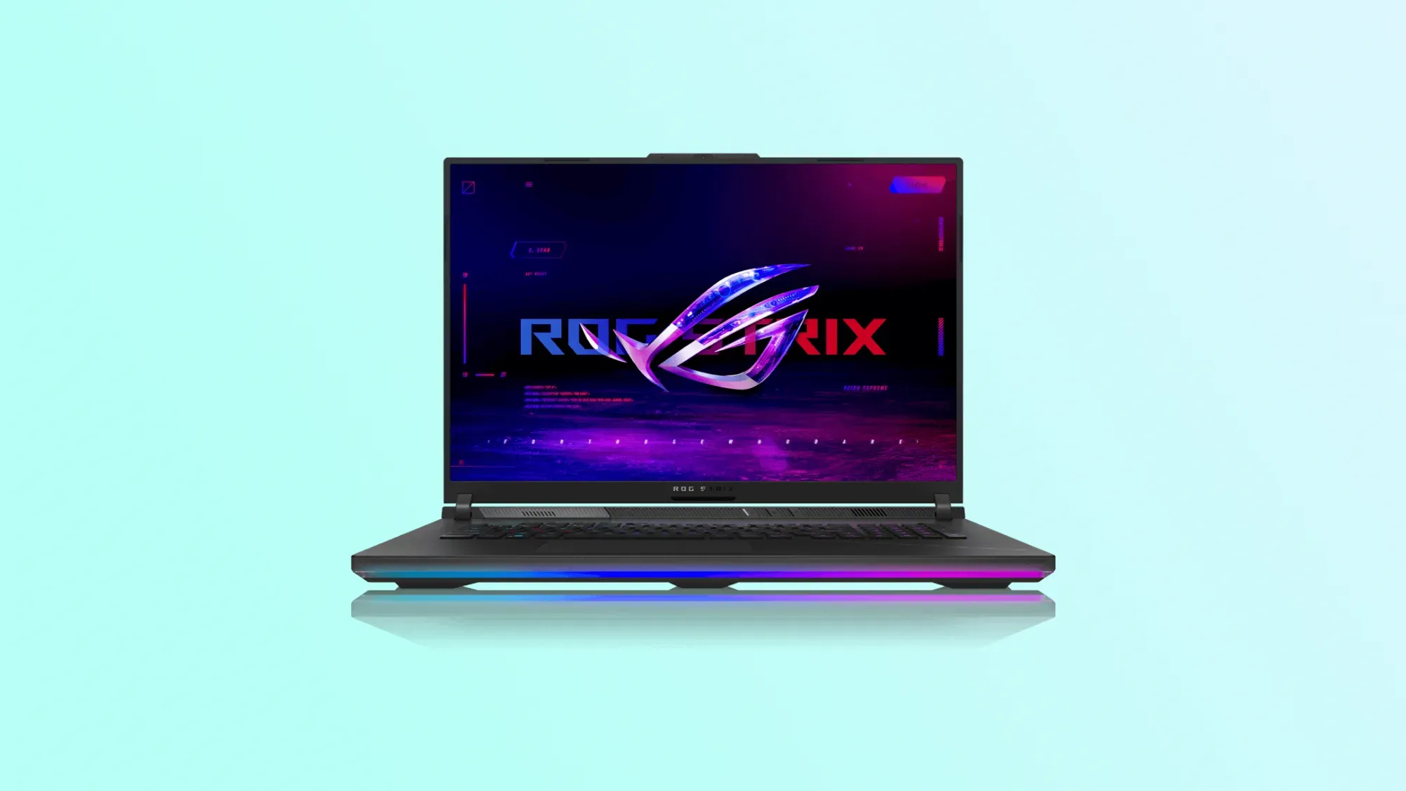Asus ROG Strix Scar 18 on a gradient background