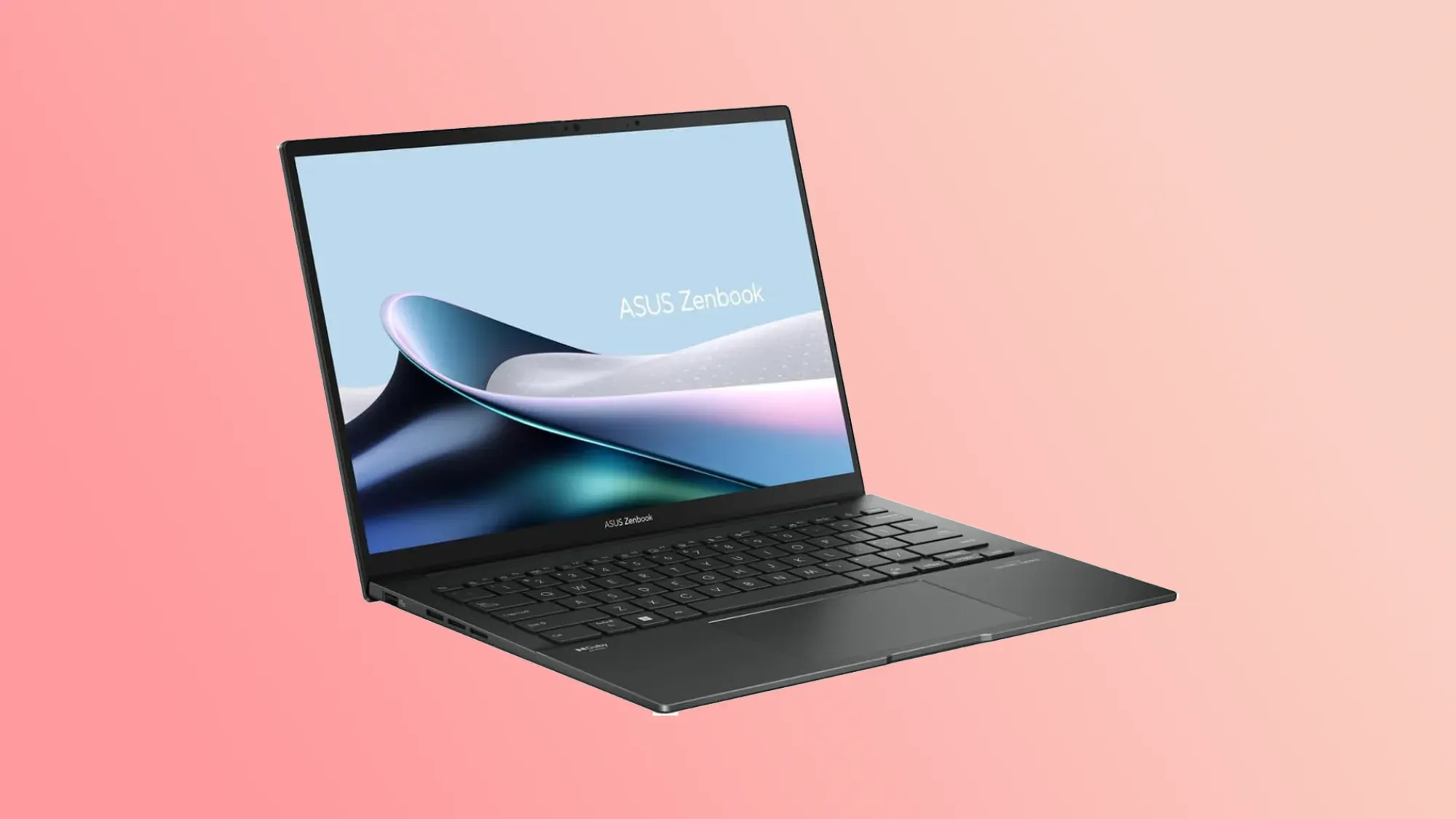 Asus Zenbook 14 OLED on a gradient background