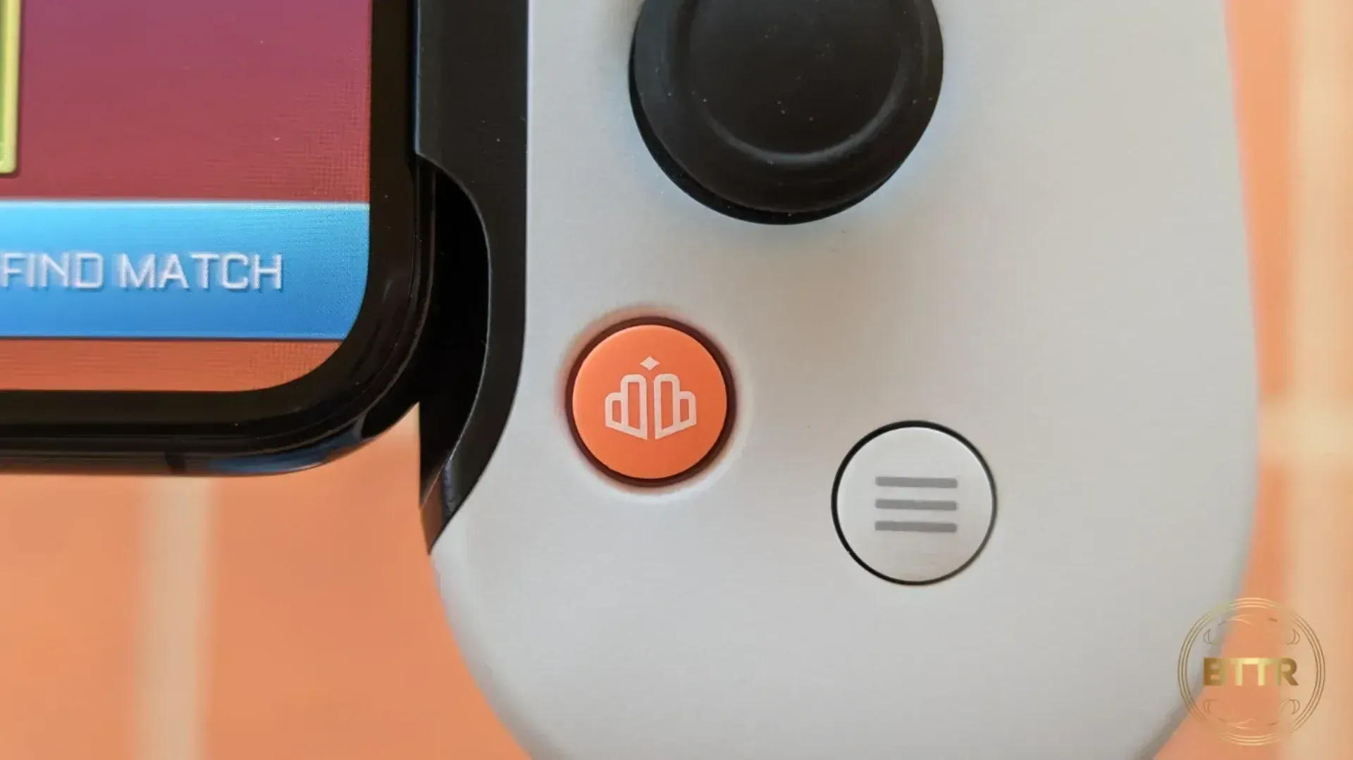 Closeup of the Backbone button