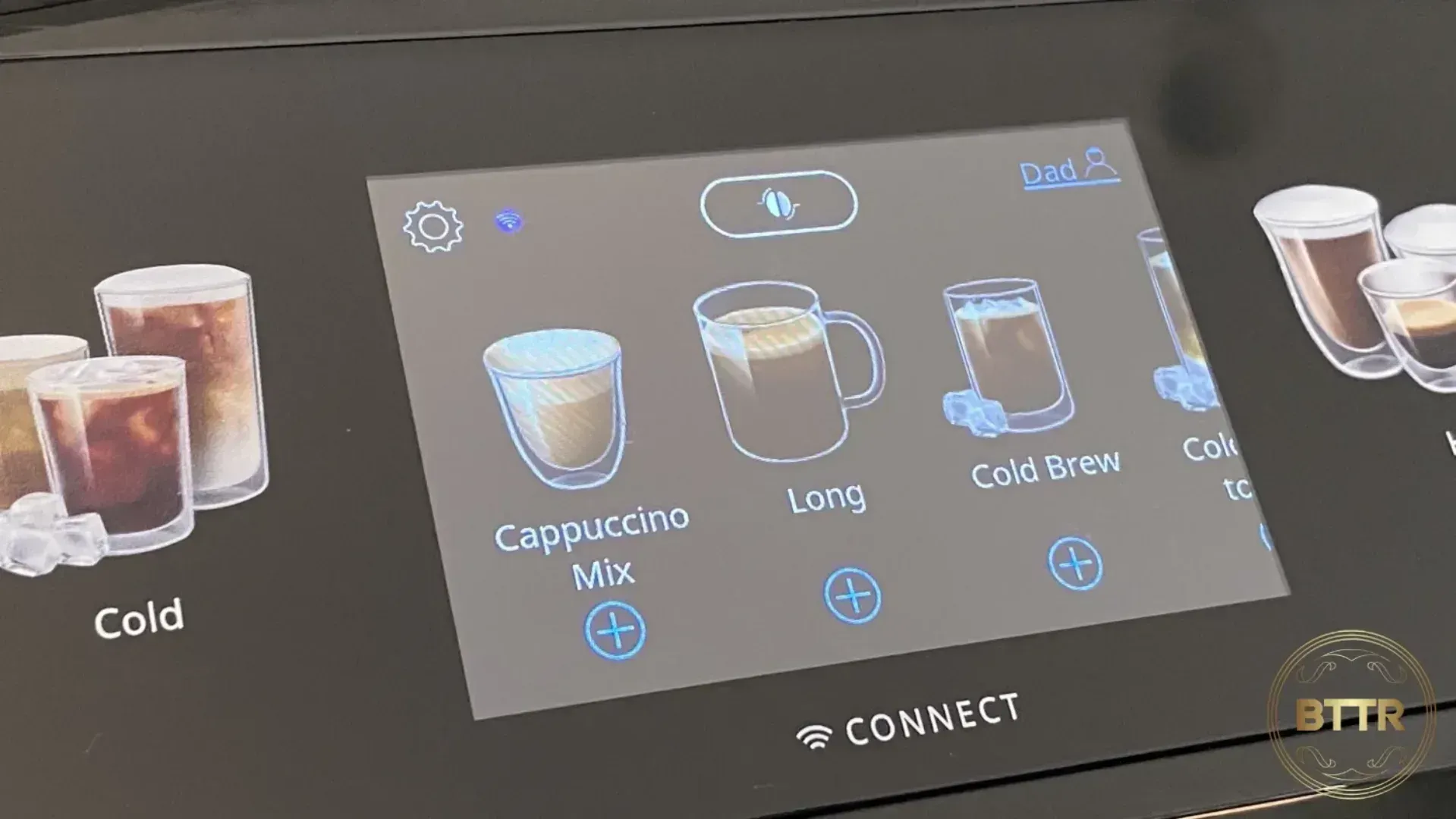 The Eletta Explore control panel