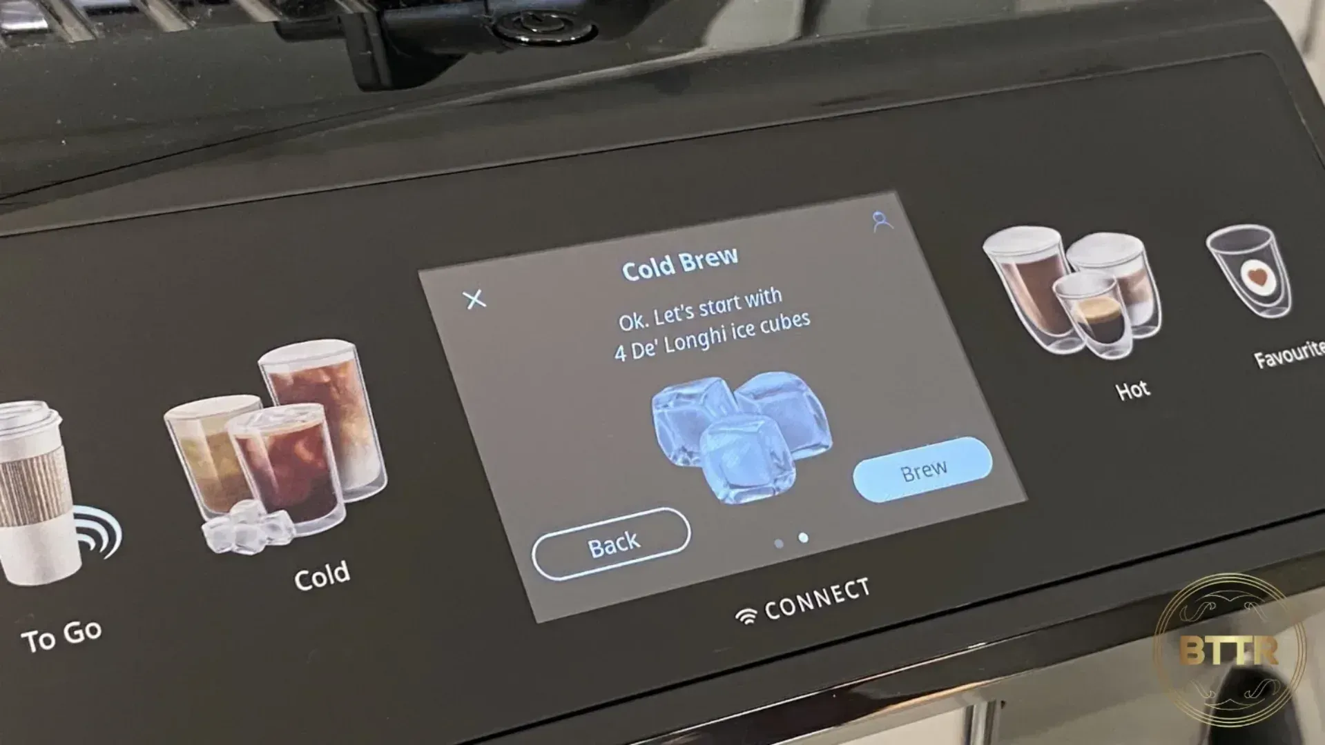 Close up of the instructions on the screen of the Eletta Explore