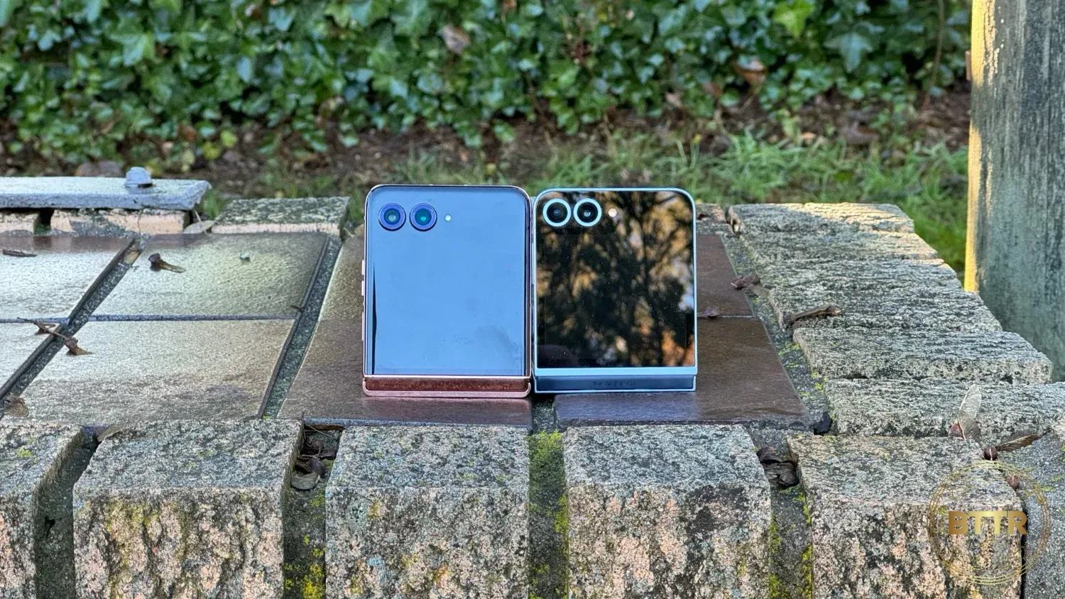 Side by side with the cameras in the top left corner