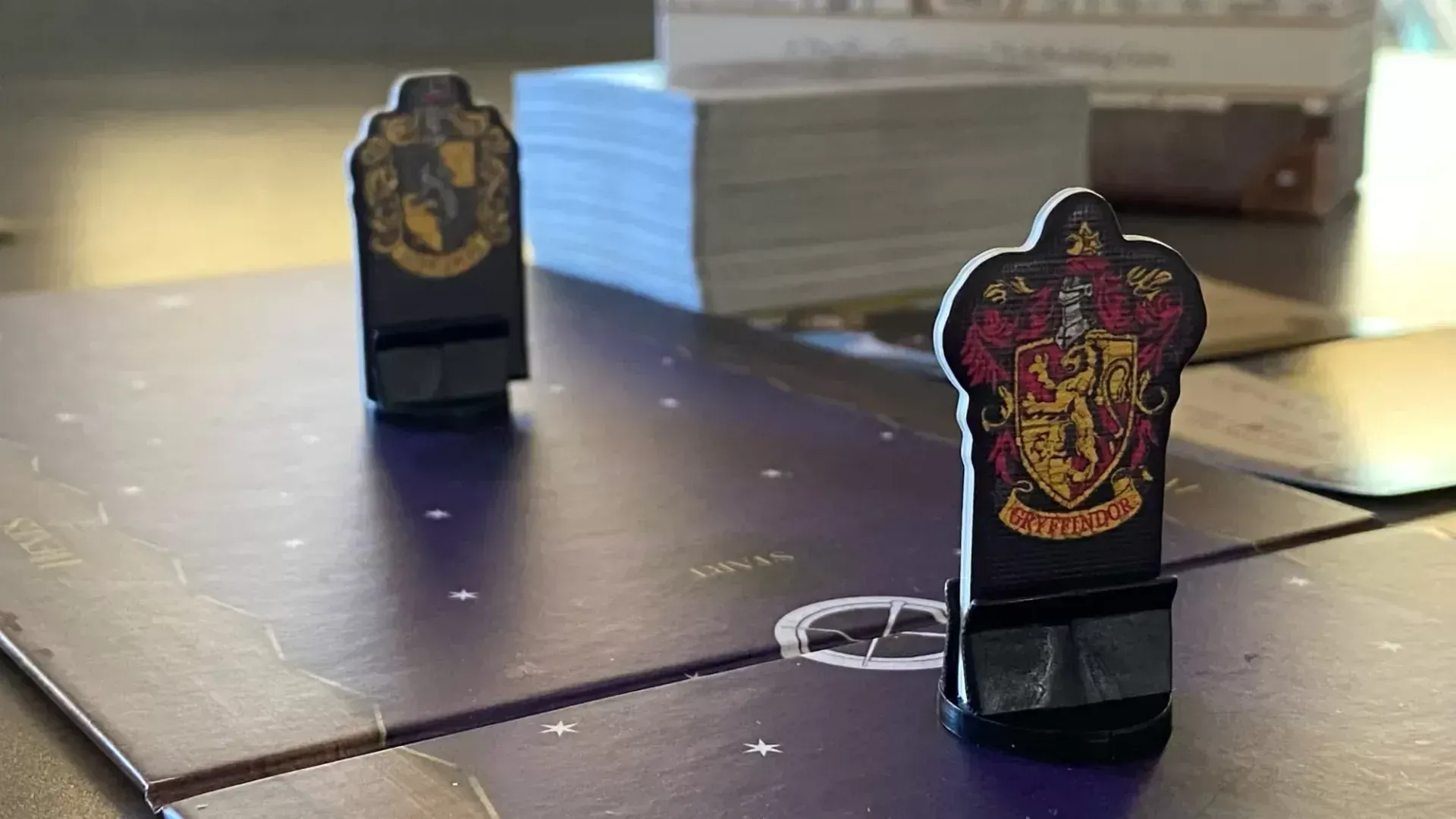 Harry Potter Defence Against the Dark Arts board game play pieces on the board