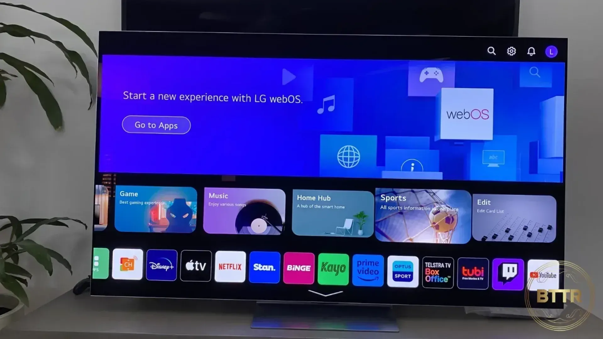 The WebOS interface on the LG G3 OLED TV