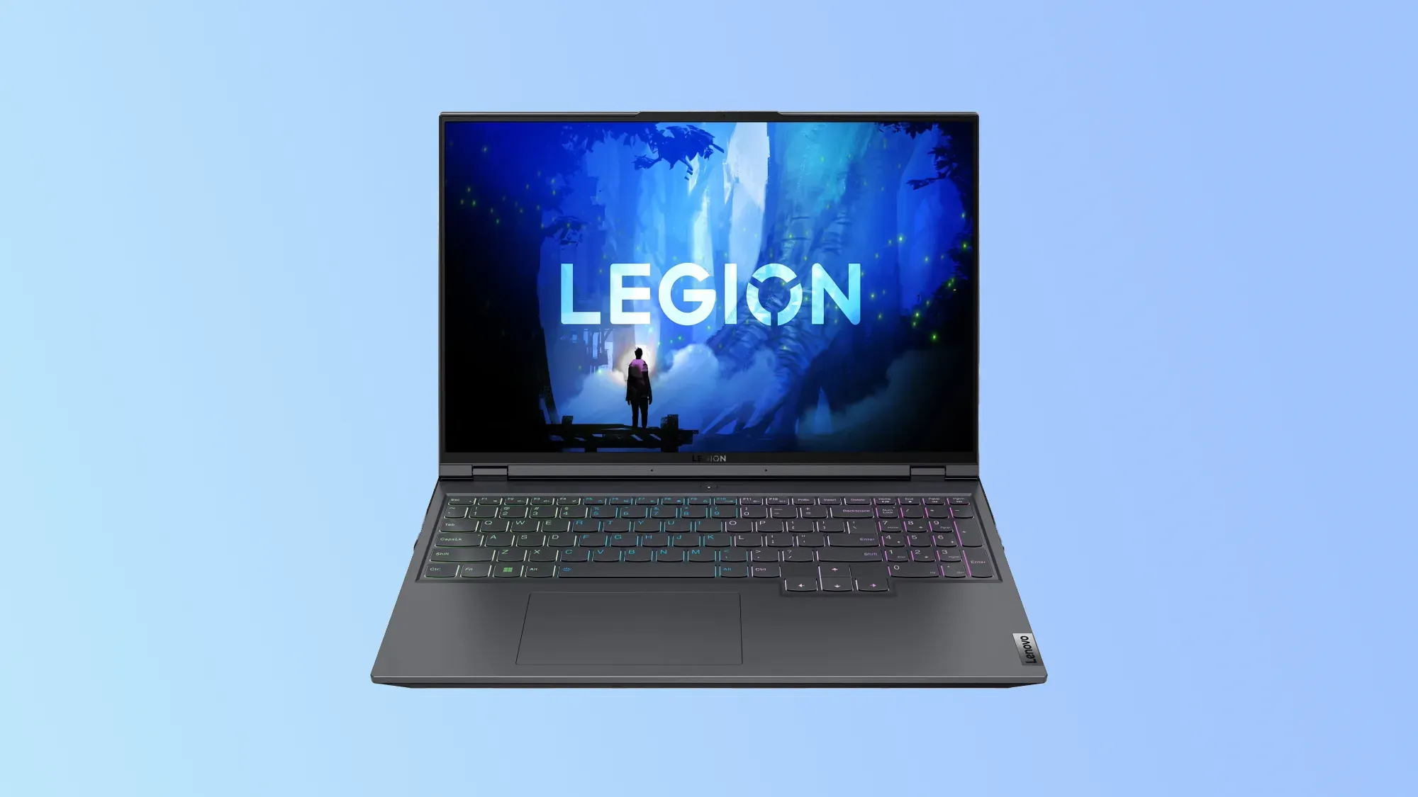 Lenovo Legion 5i Pro Gen 7 on a gradient background