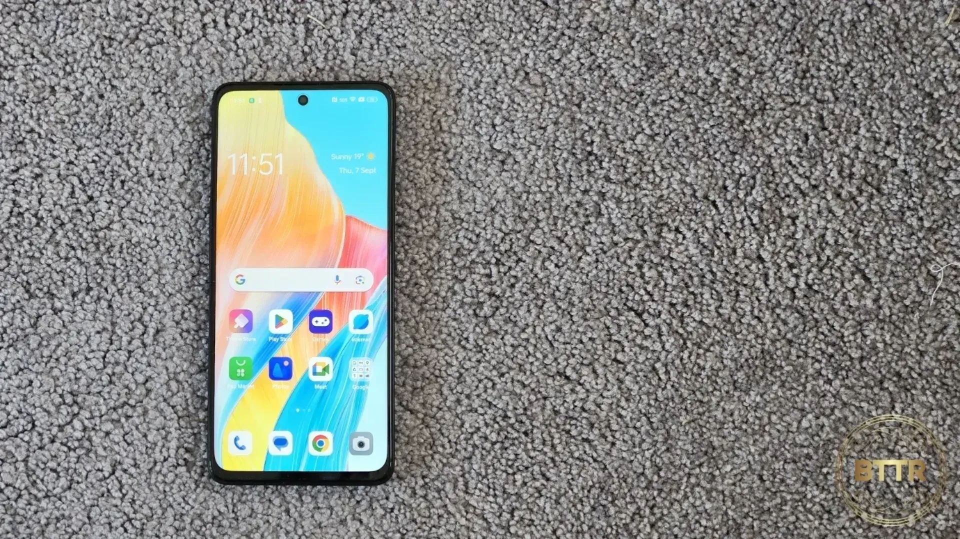 Oppo A98 5G on carpet