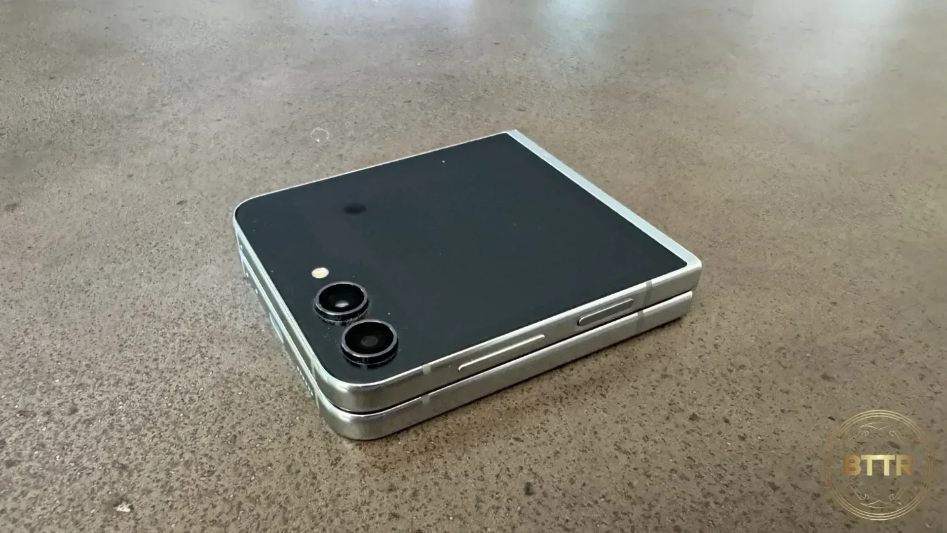 The Samsung Galaxy Z Flip 5 Folded on a table