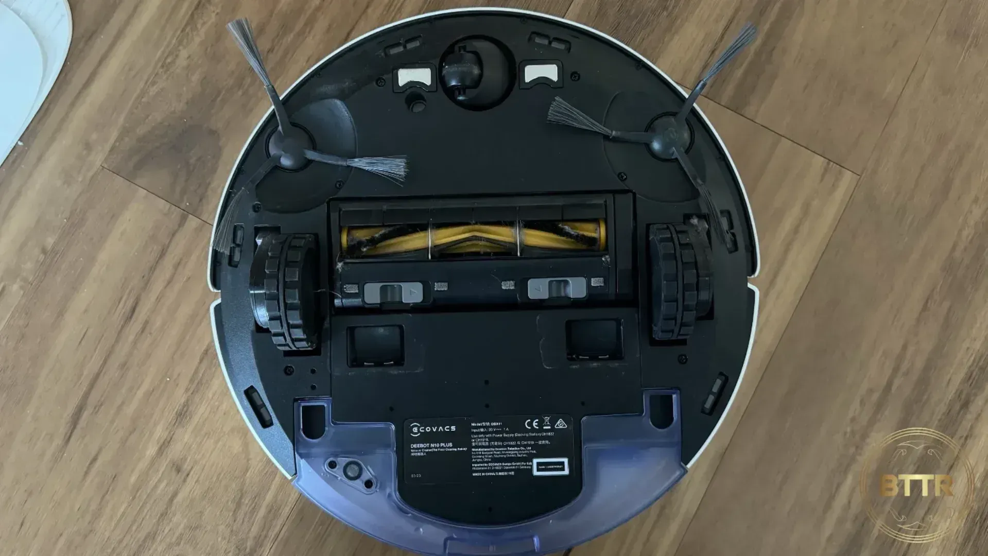 The Deebot N10 flipped upside down
