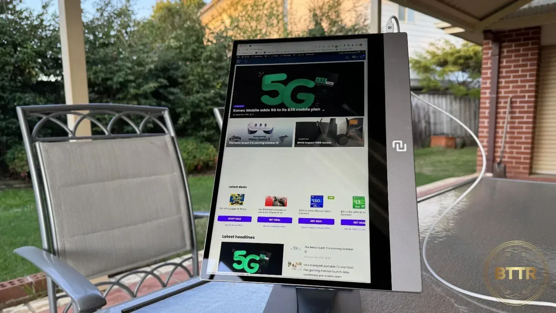 The Espresso Displays 15 Touch in portrait mode