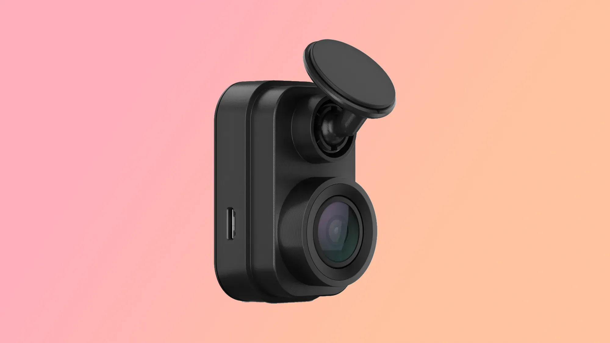 Garmin Dash Cam Mini 2 on a gradient background