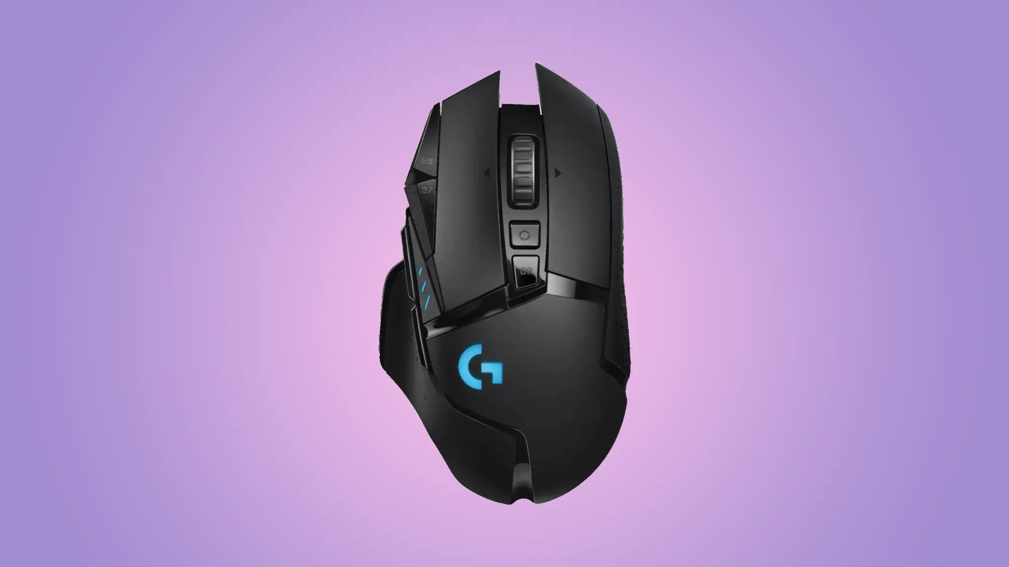 Logitech G502 Lightspeed on a gradient background