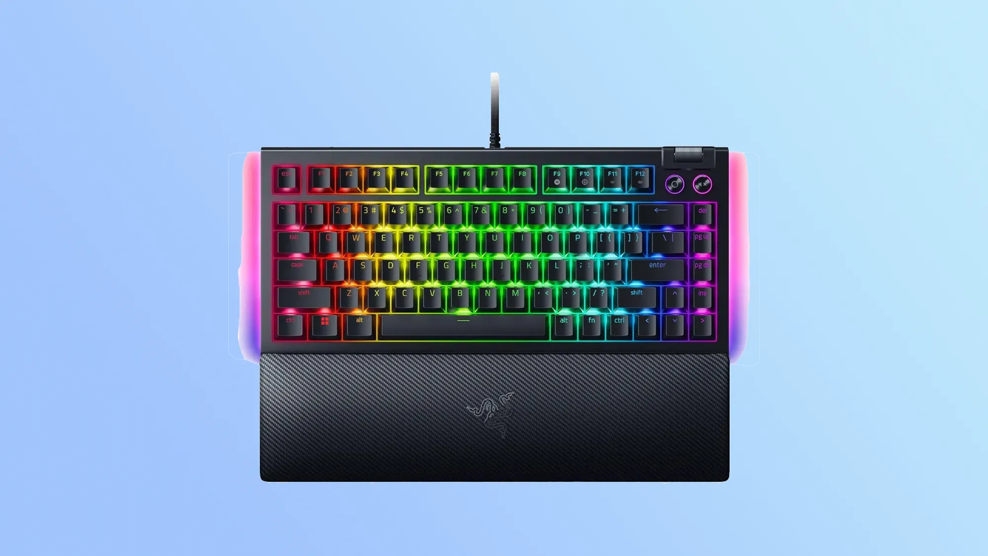 Razer BlackWidow V4 75% on a gradient background