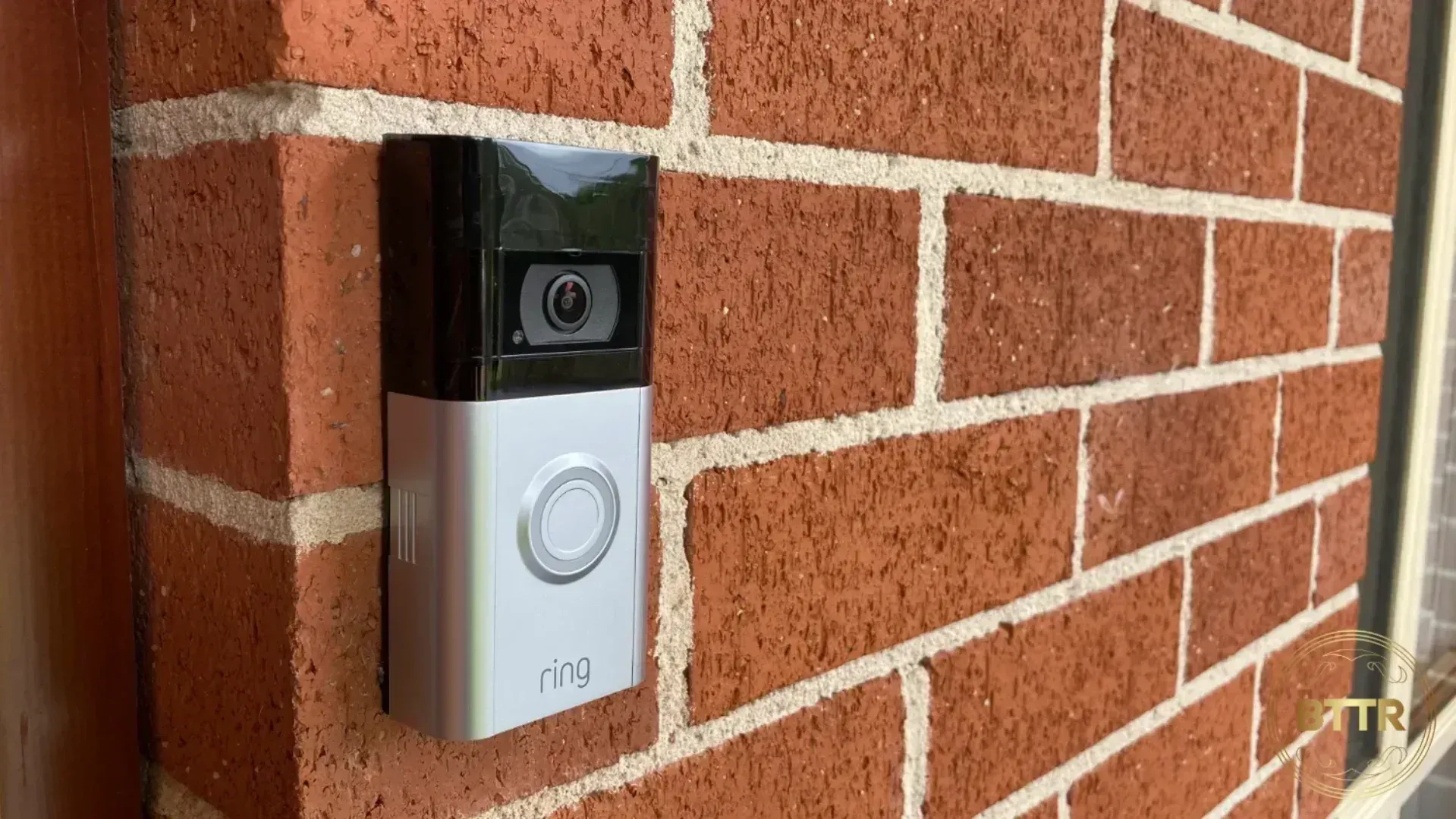 Looking at the Video Doorbell 4 on an angle on the wall.