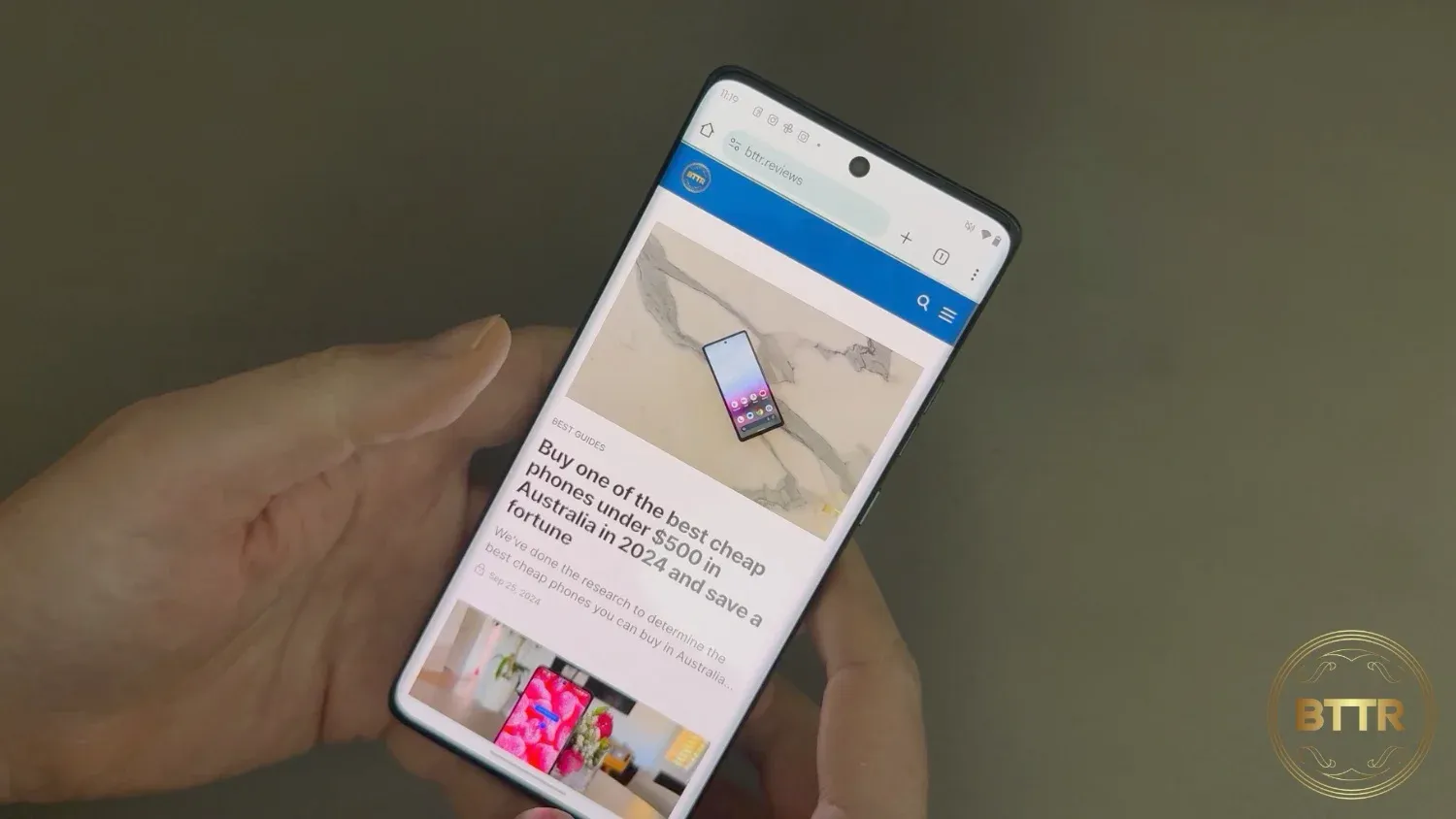 Browsing BTTR on the Motorola Edge 50