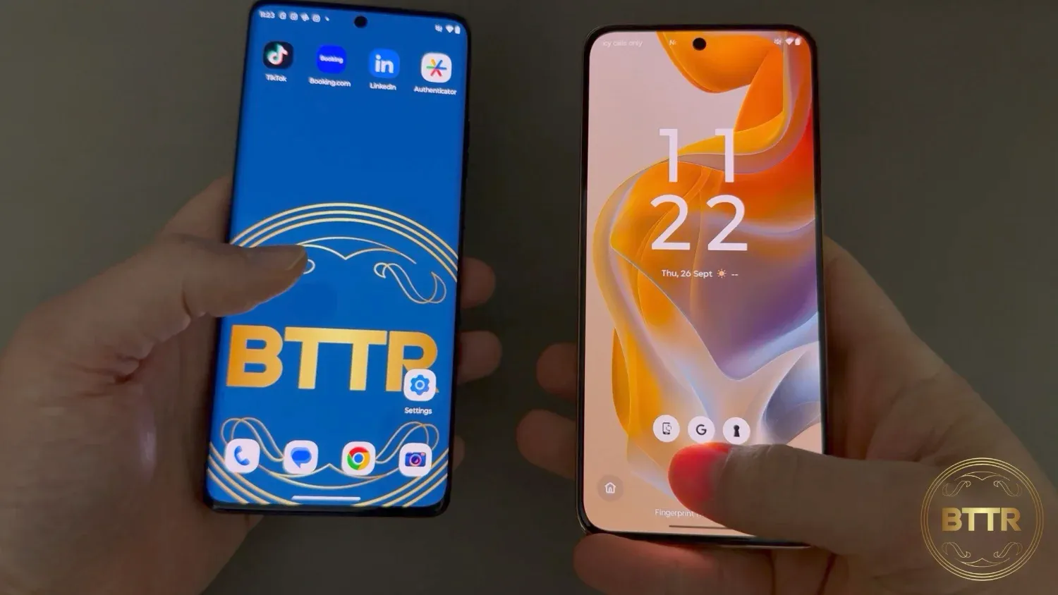 The Motorola Edge 50 (left) alongside the Edge 50 Neo (right)