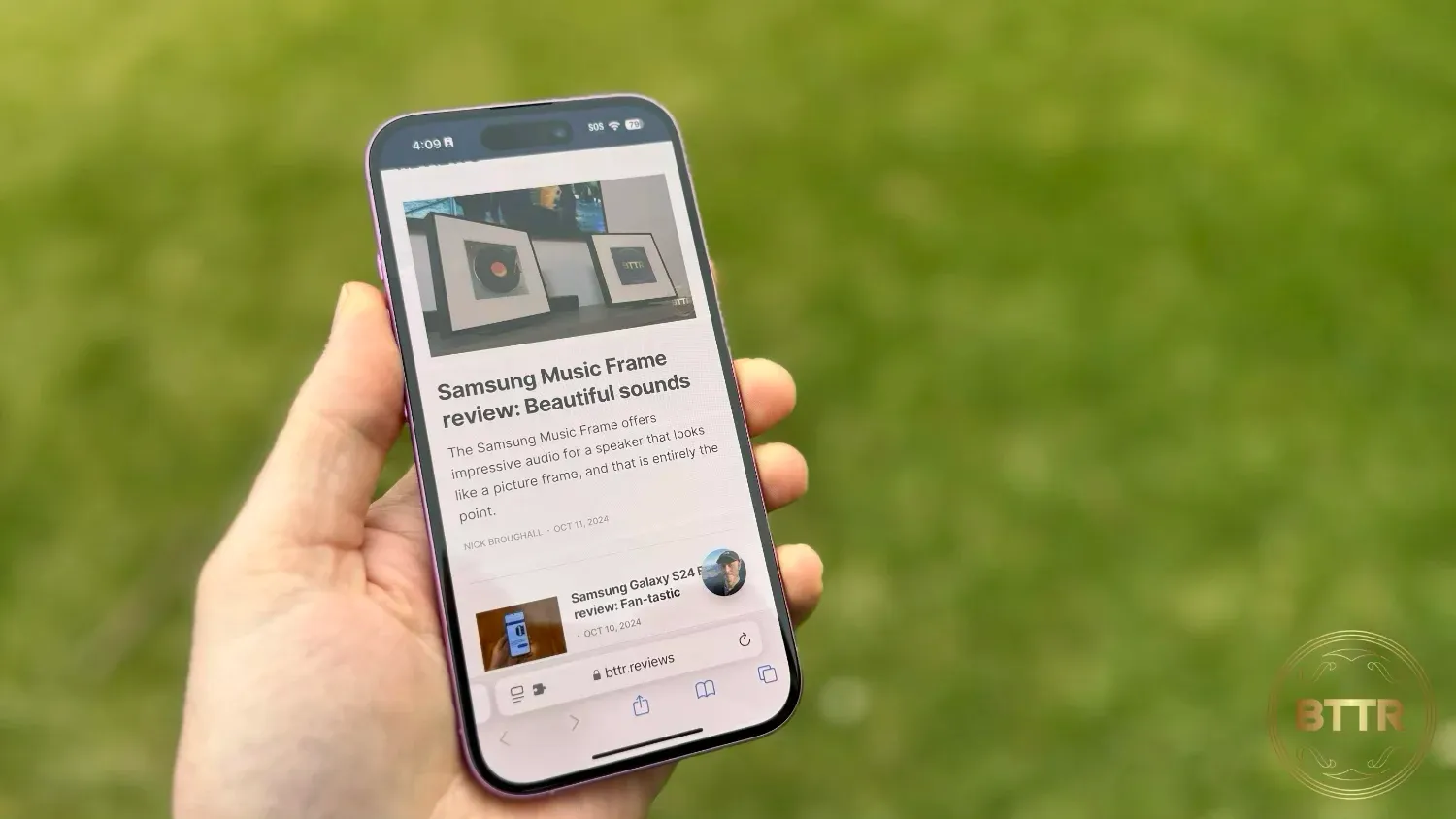 Reading BTTR on the iPhone 16