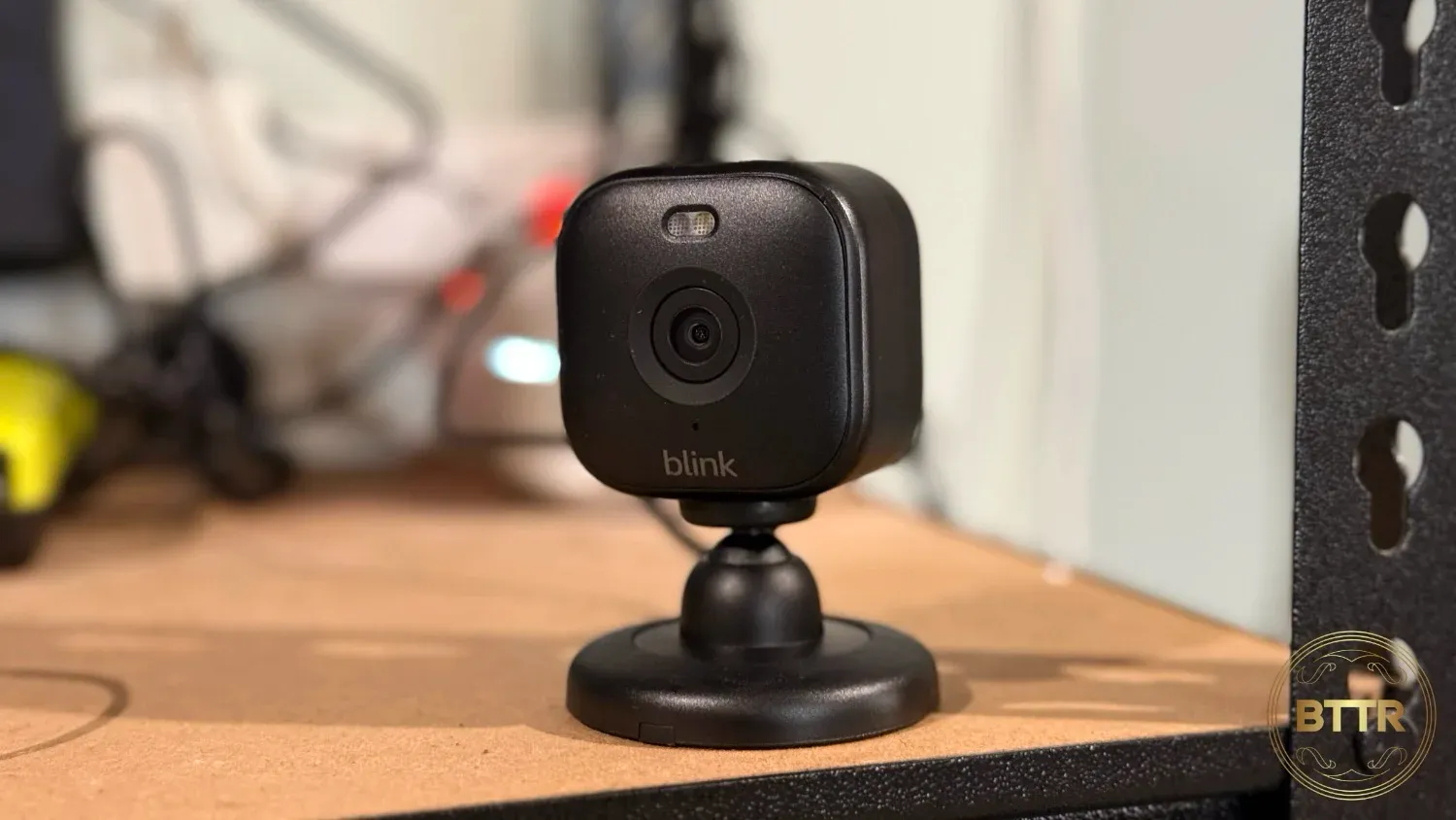 The Blink Mini 2 on a shelf