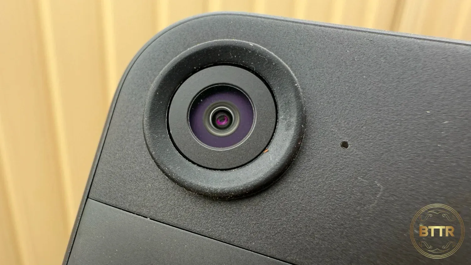 Close up of the Blink Outdoor 4 camera lens
