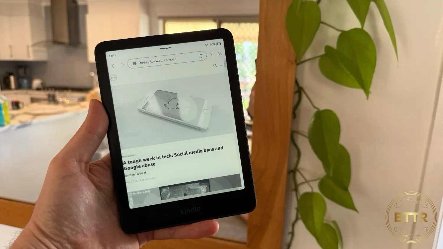 Browsing BTTR on the Paperwhite 