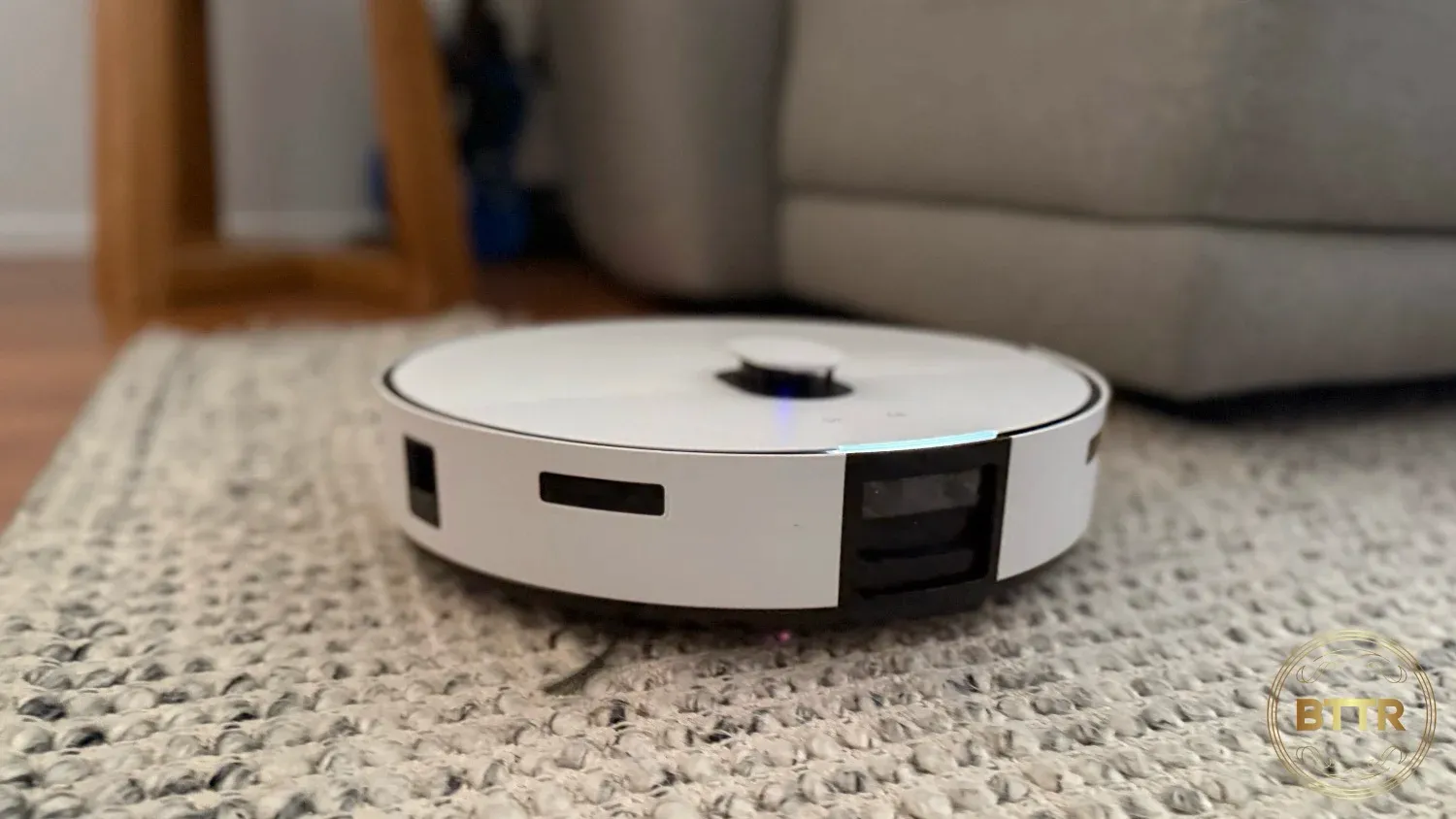 The Jet Bot AI vacuuming my rug