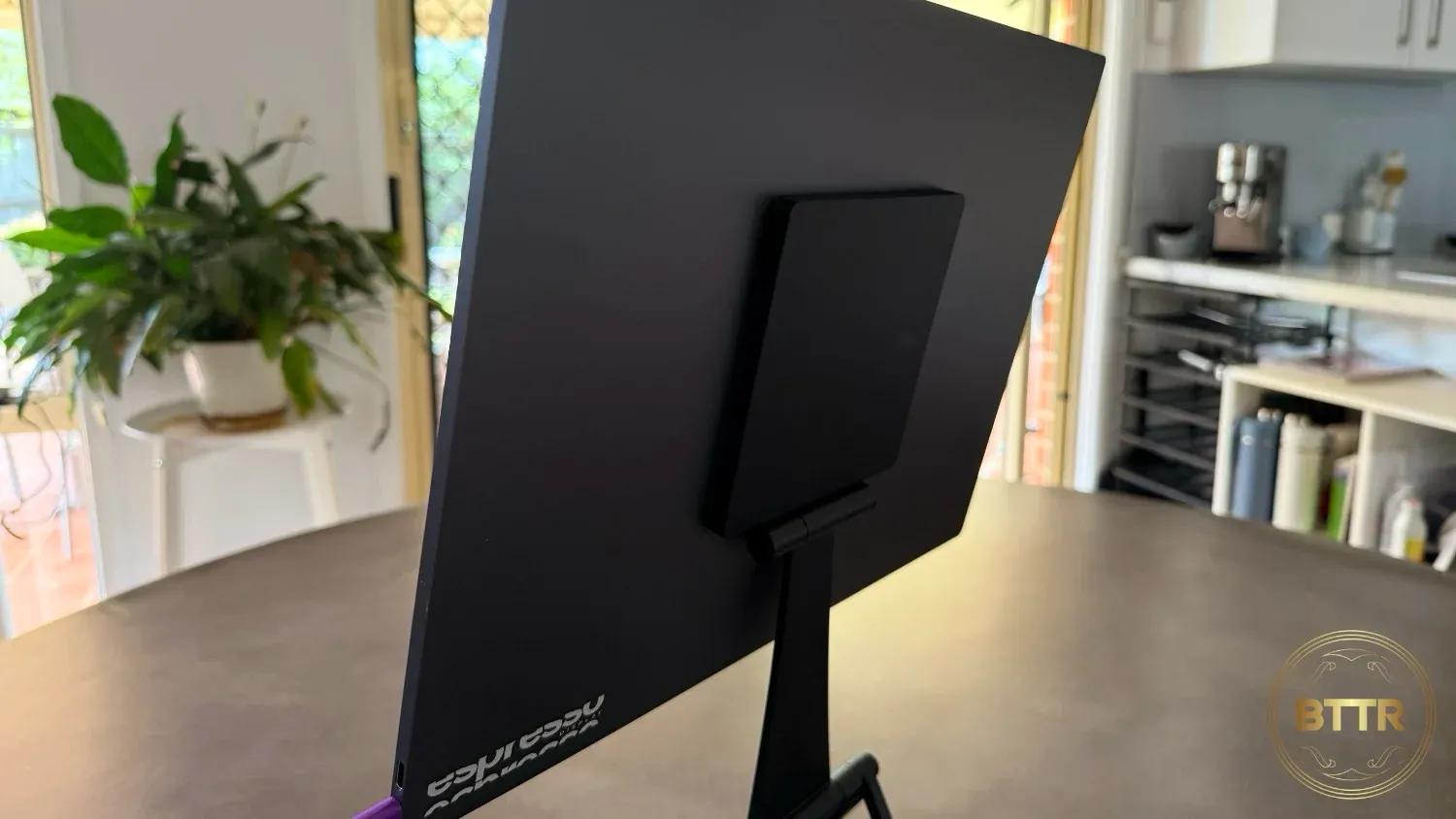 The back of the display mounted to the Stand+
