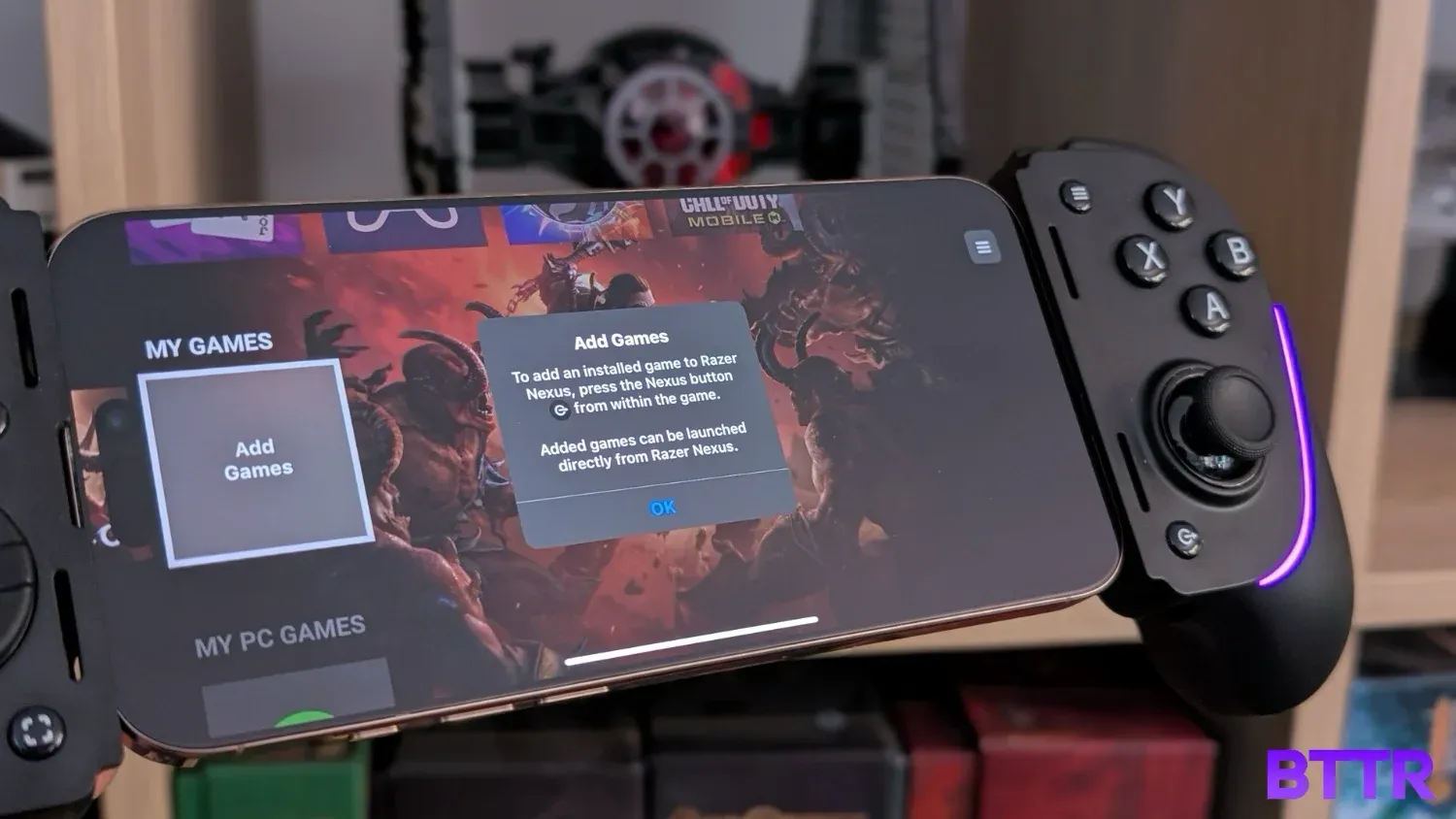 The Razer Nexus app teaching how to add games to the launcher