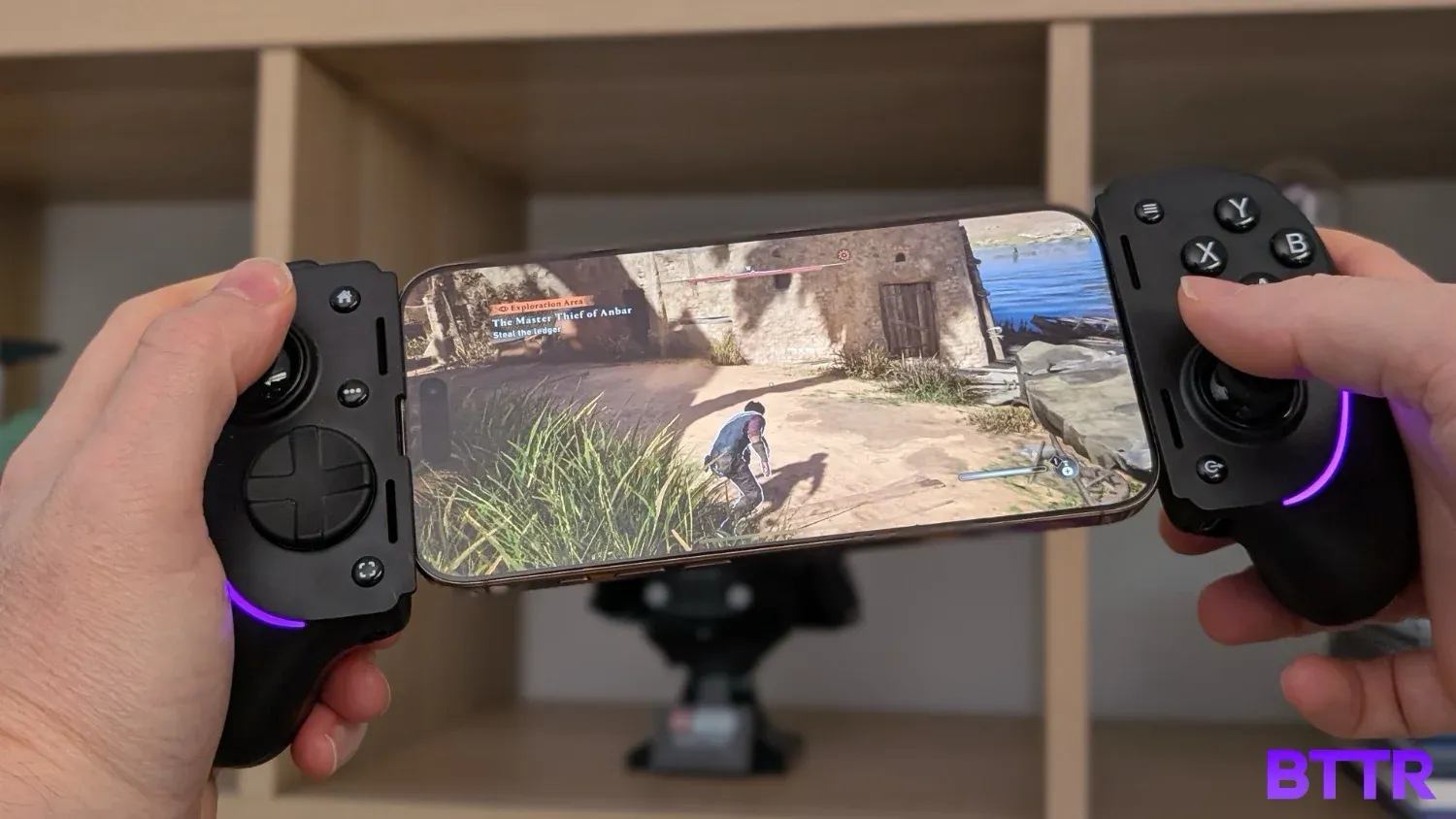 Playing Assassin's Creed Mirage on the  Razer Kishi Ultra