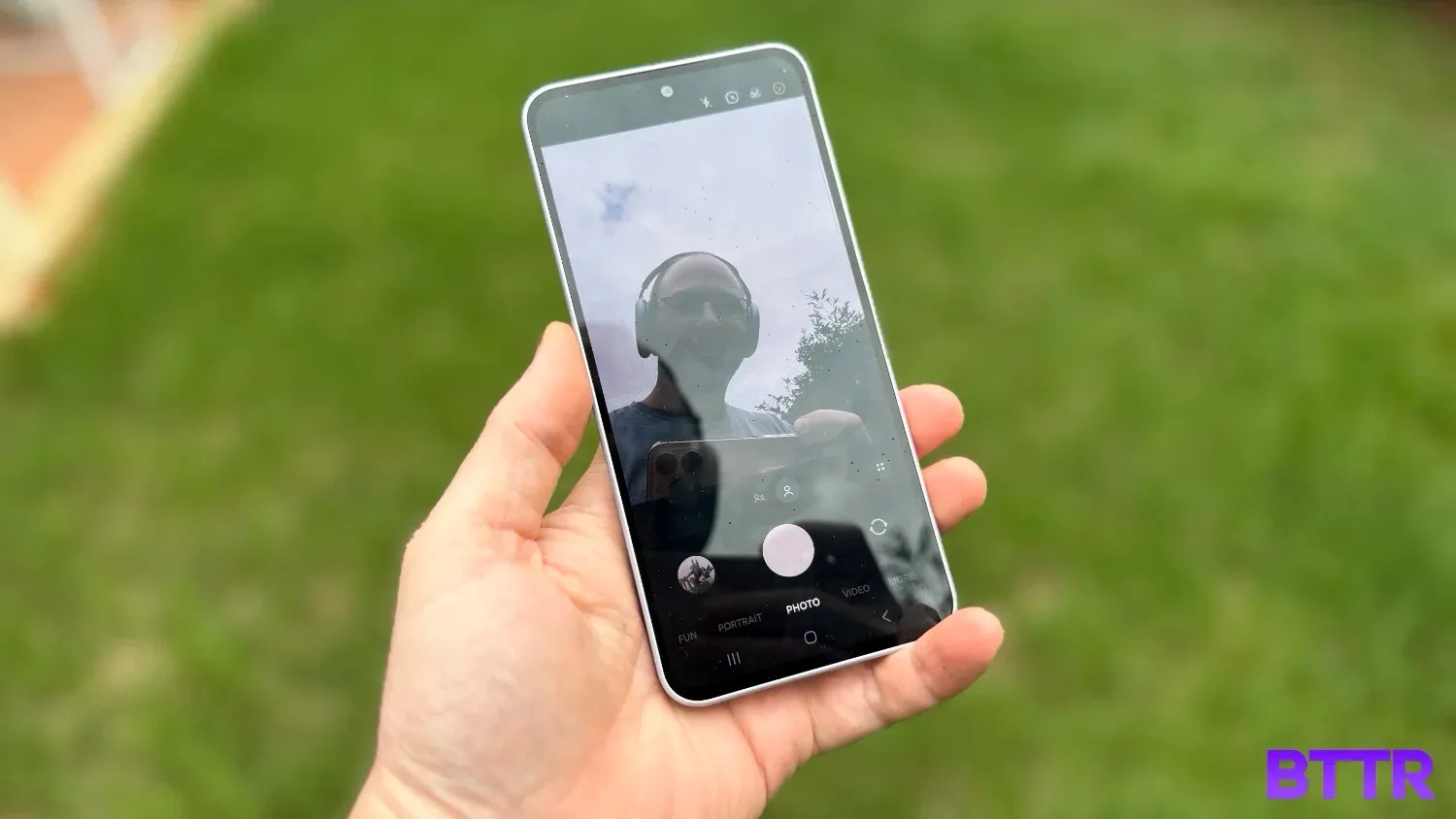 Taking a selfie in the sun with the A36