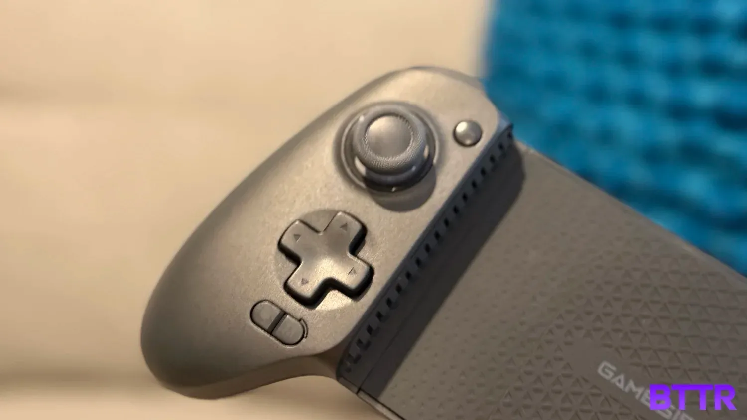 Closeup of the left side of the GameSir G8 Plus