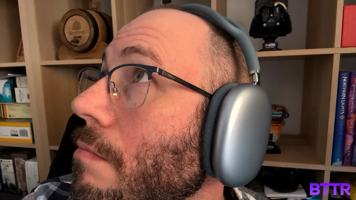 Close up of me wearing the AirPods Max