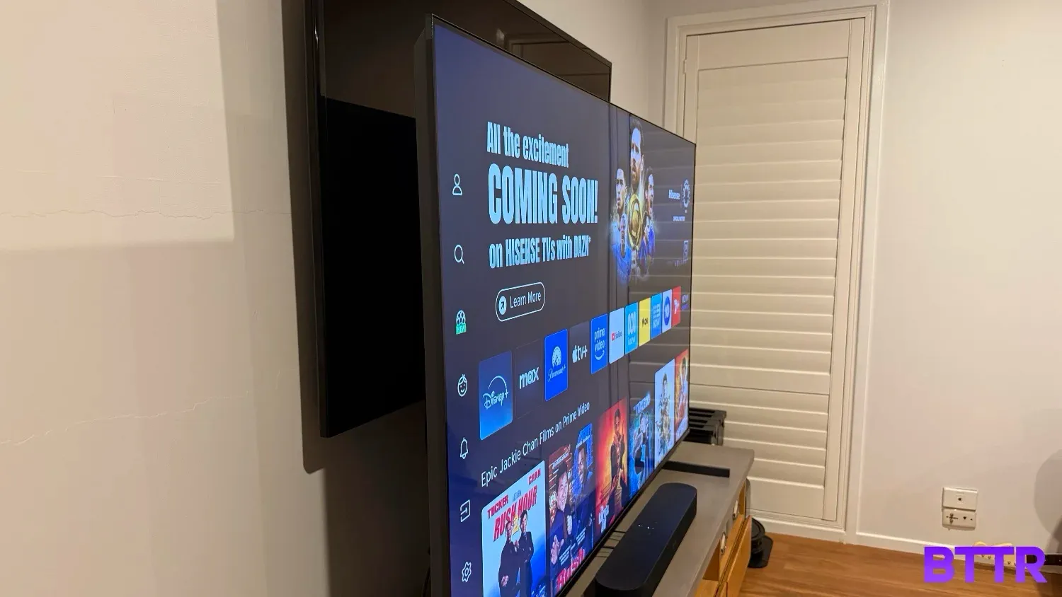 The TV is fairly slim, though not as thin as an OLED by a long shot