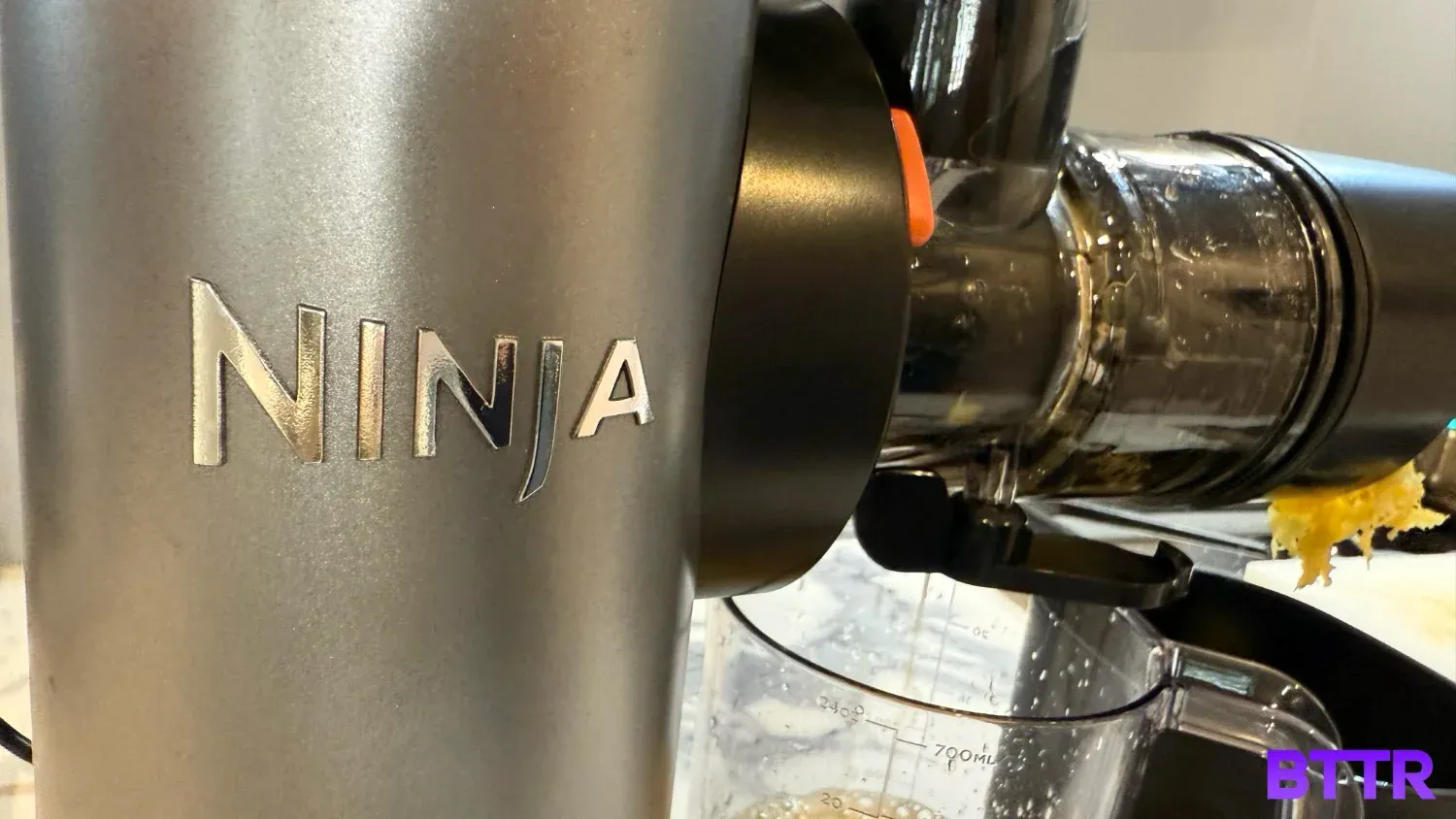 The Ninja logo on the Neverclog juicer