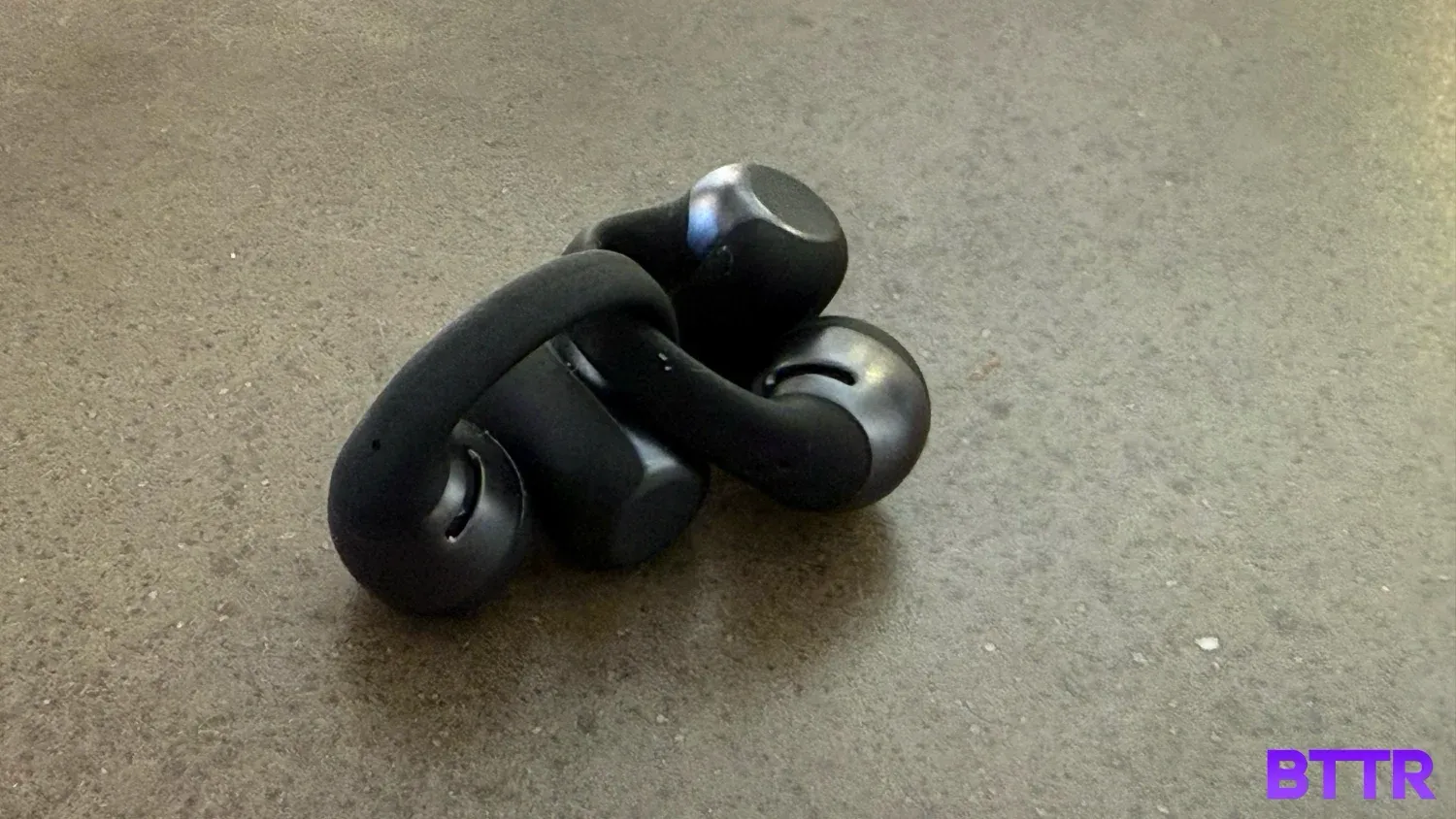 The two earbuds are interchangeable