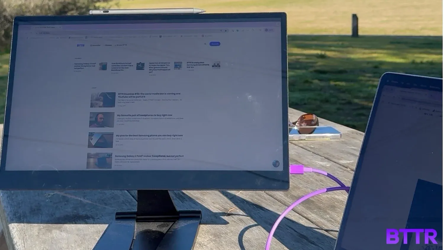 Working from a picnic table with the espresso 15 pro