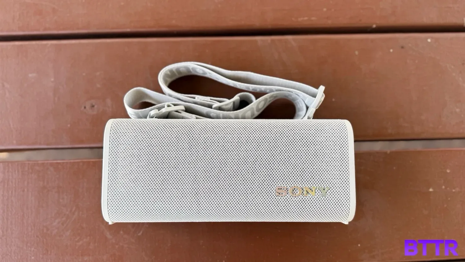 Top down view of the The Sony ULT Field 3 on a picnic table