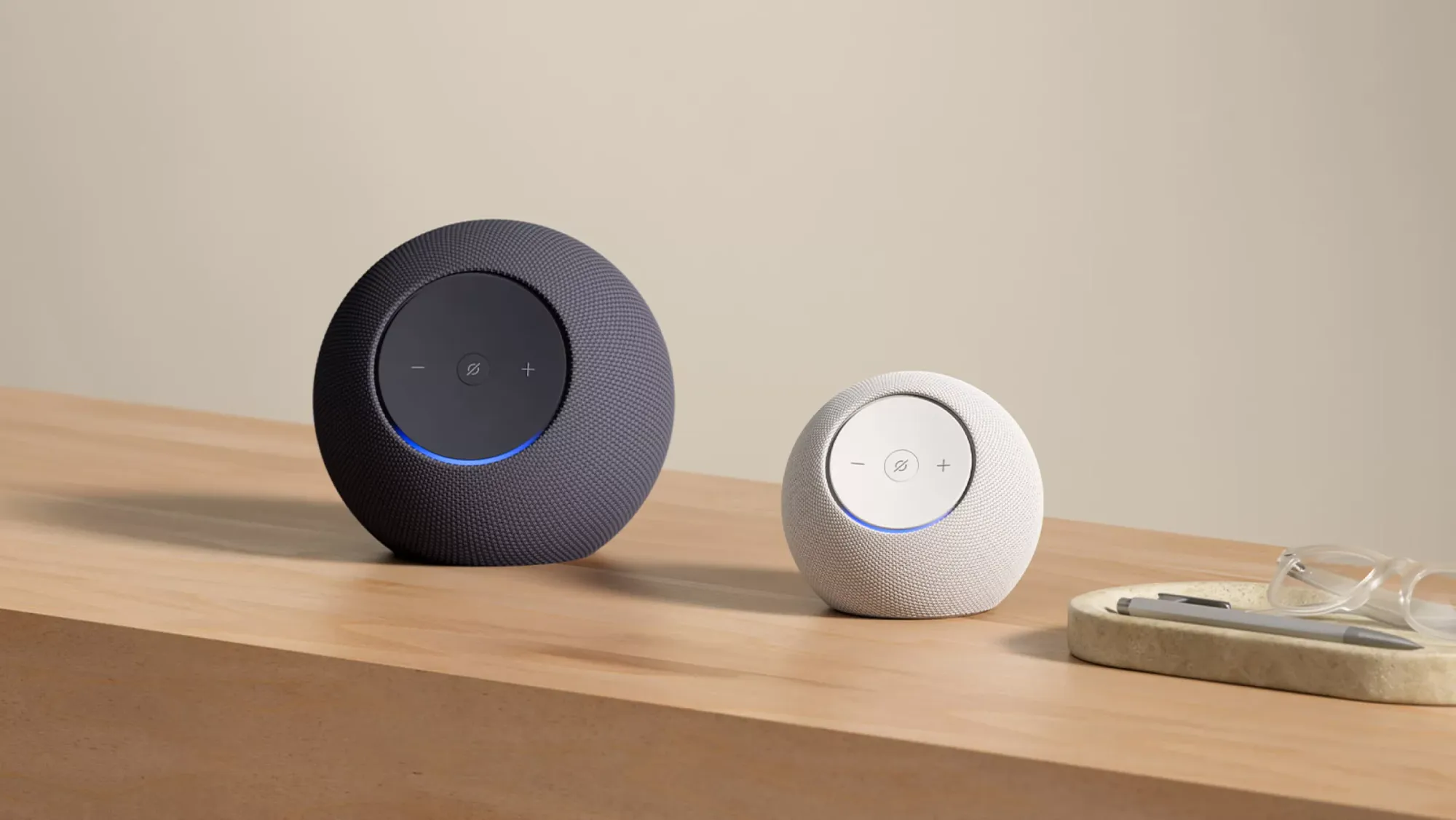 The new Echo Studio (left) and Echo Dot Max (right)