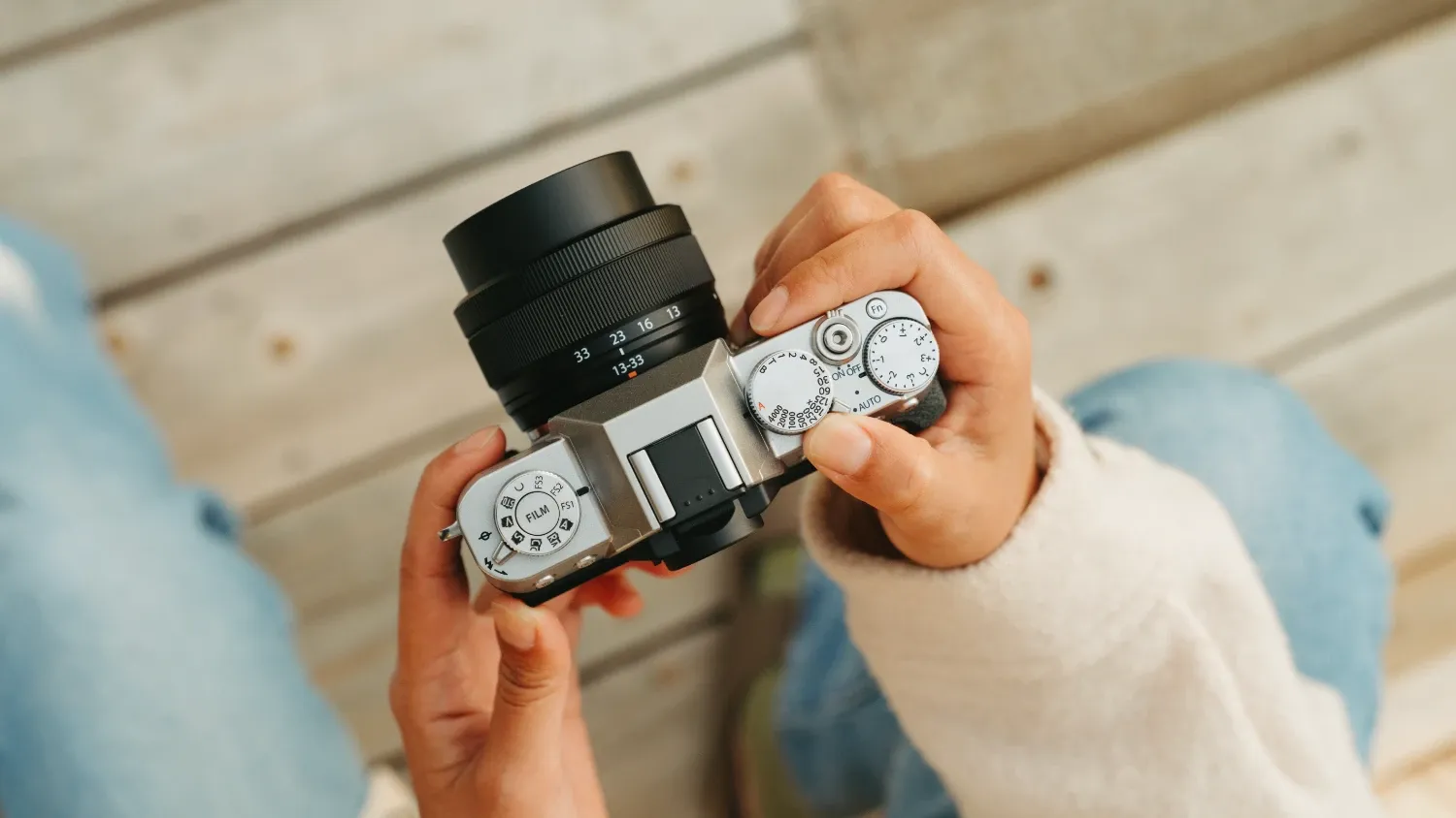 A top down look at the dials on the Fujifilm X-T30 III 