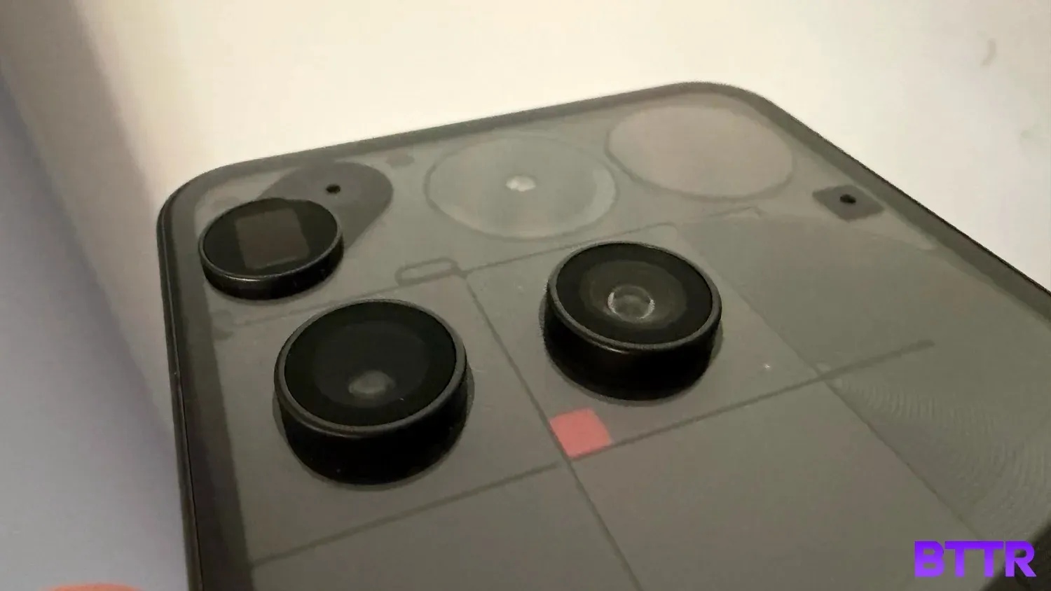 Close up of the random camera array on the Nothing Phone (3)