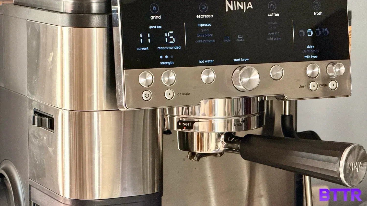 The control panel of the Ninja Luxe Café Premier