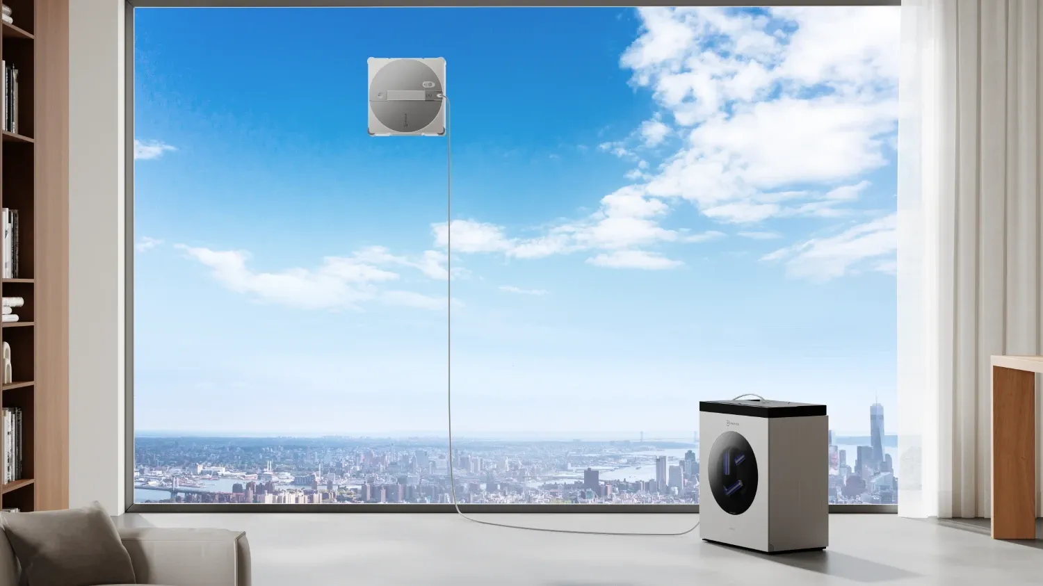 Thw winbot W3 cleaning a window