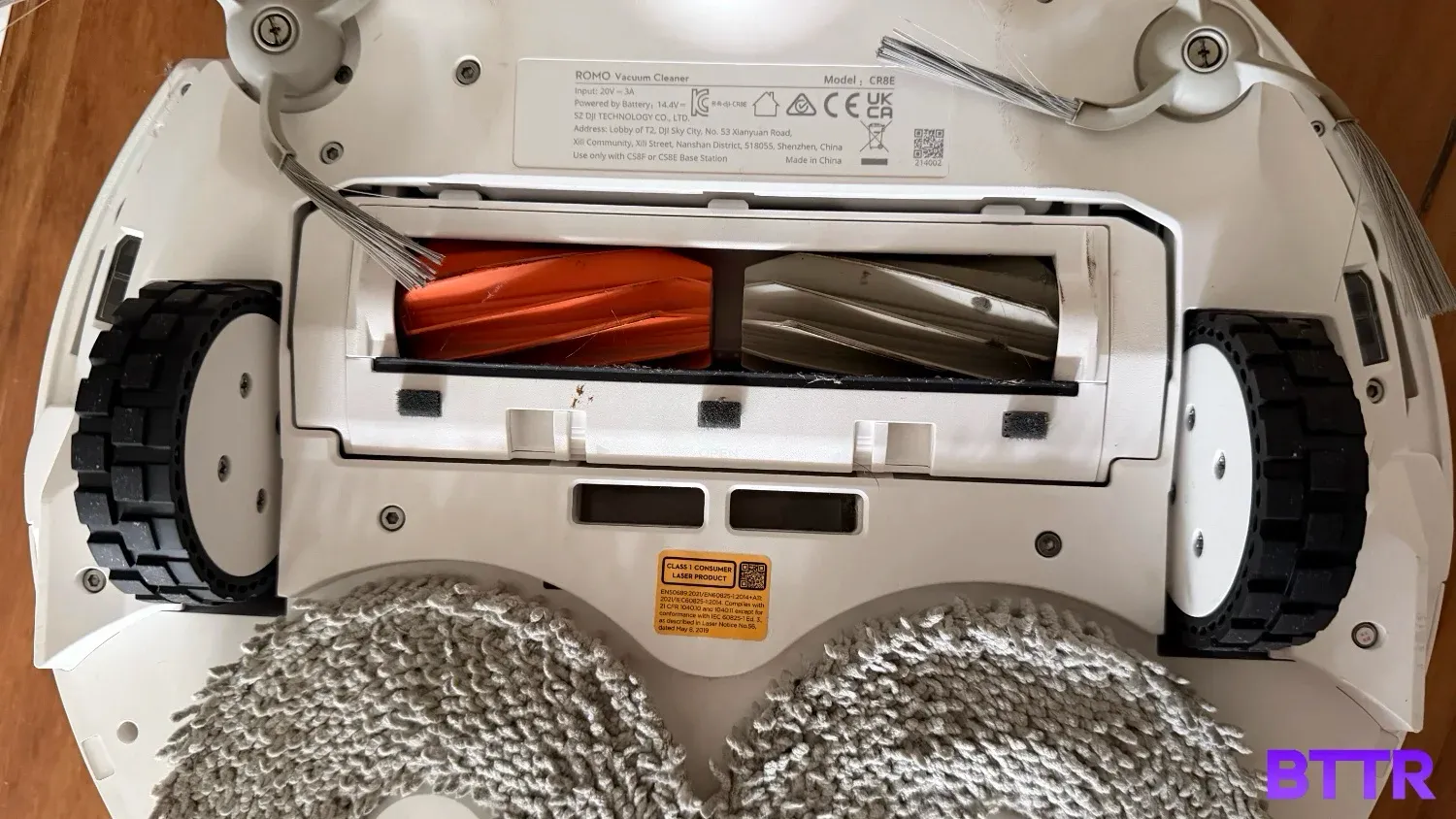 The underside of the vacuum