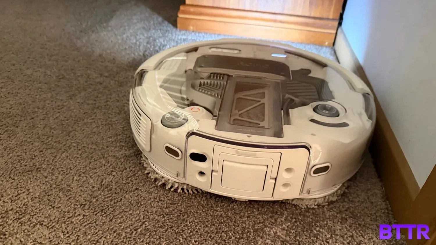 The vacuum navigating around a room