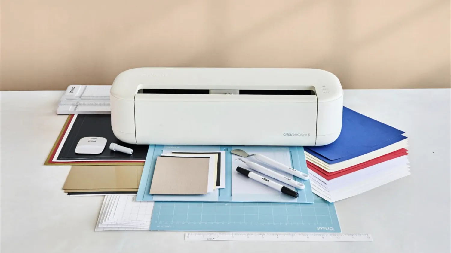 The Cricut Explore 5 with materials