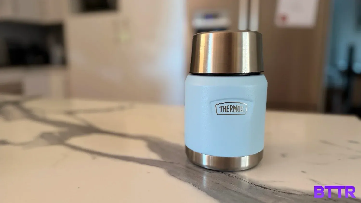 The smaller food jar from the thermos icon series in pale blue