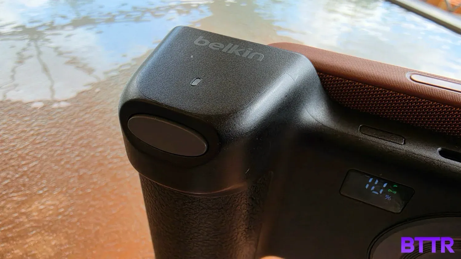 Close up of the shutter button and grip of the Stage PowerGrip