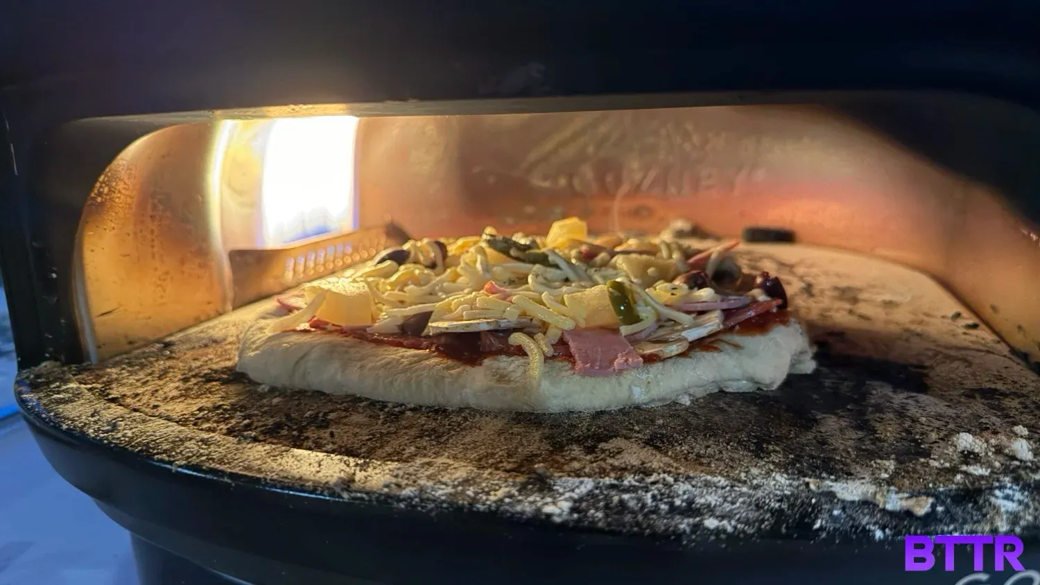 Early pizza attempt in the Gozney arc lite